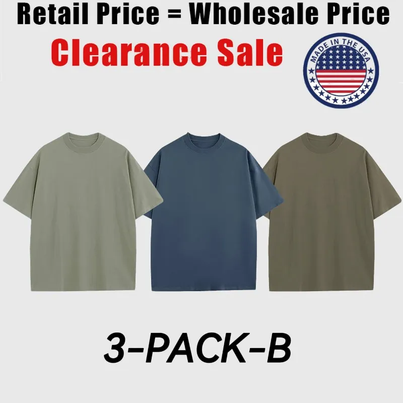 Men’s Multi-Pack Heavyweight 100% Cotton Drop Shoulder Fashion Tees
