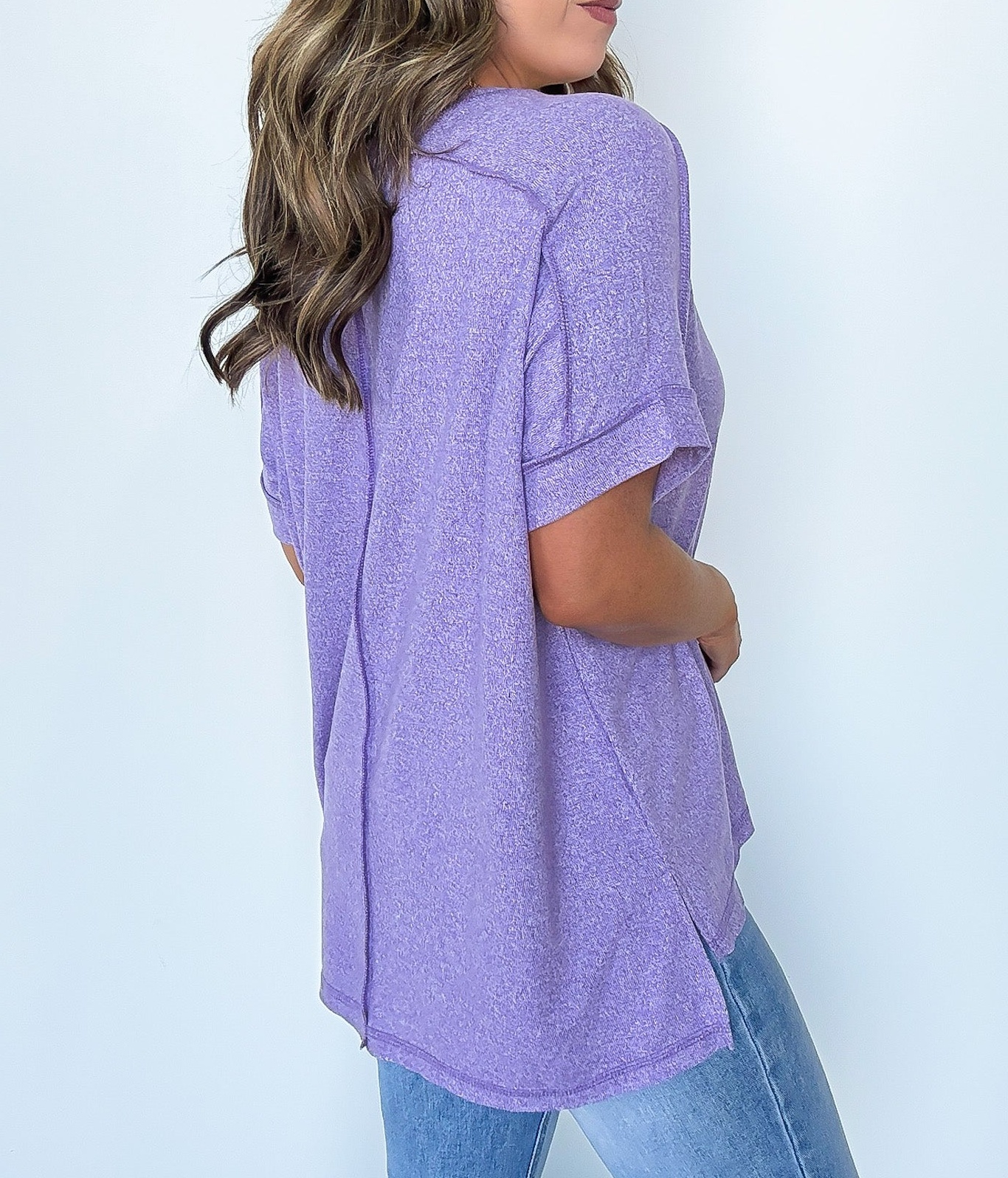 Sunday Morning V-Neck Hacci Knit Tee