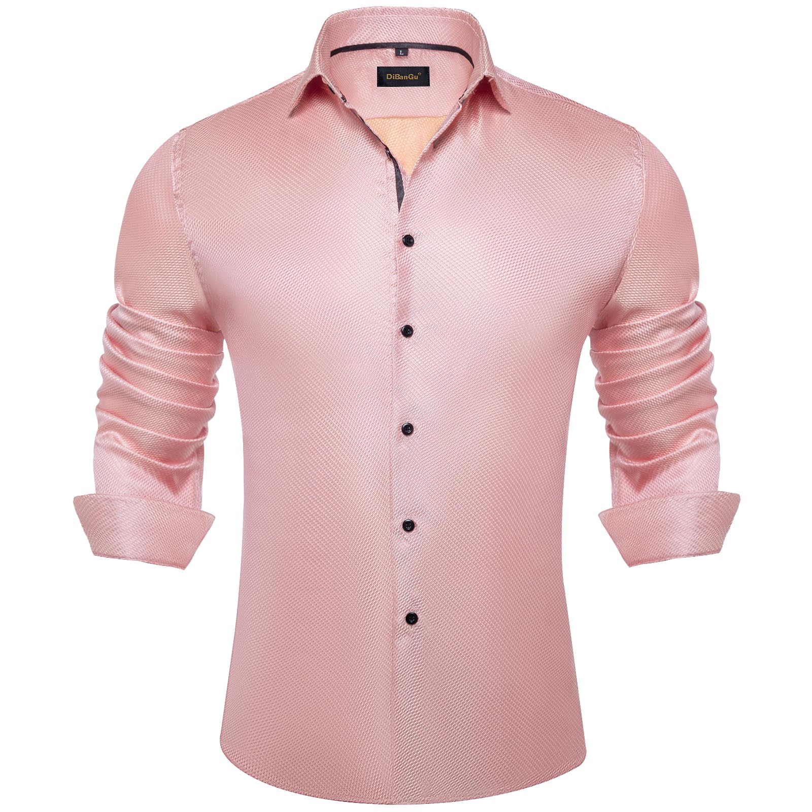Men's Paisley Dress Shirt Long Sleeve Wrinkle Free Button Down Cowboy Shirts - Blush Pink&paisley
