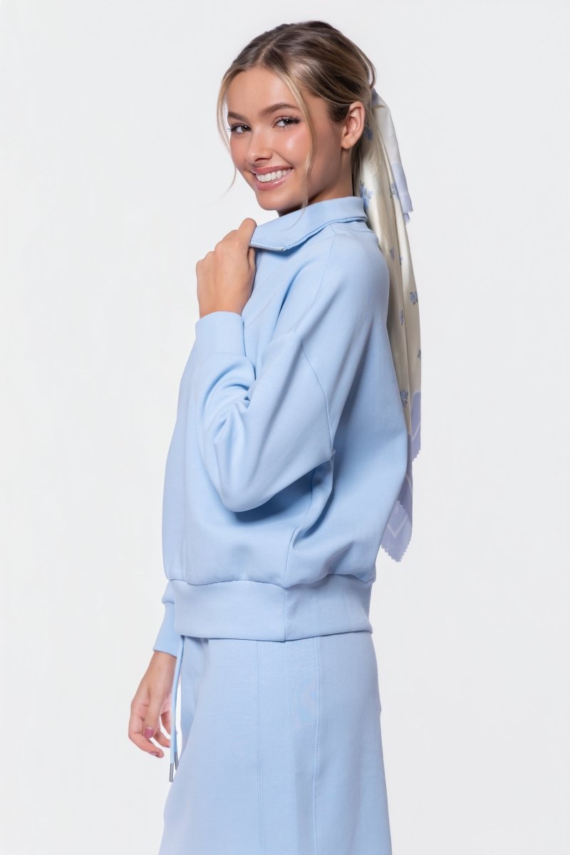 Mina Half Zip Top (Baby Blue)