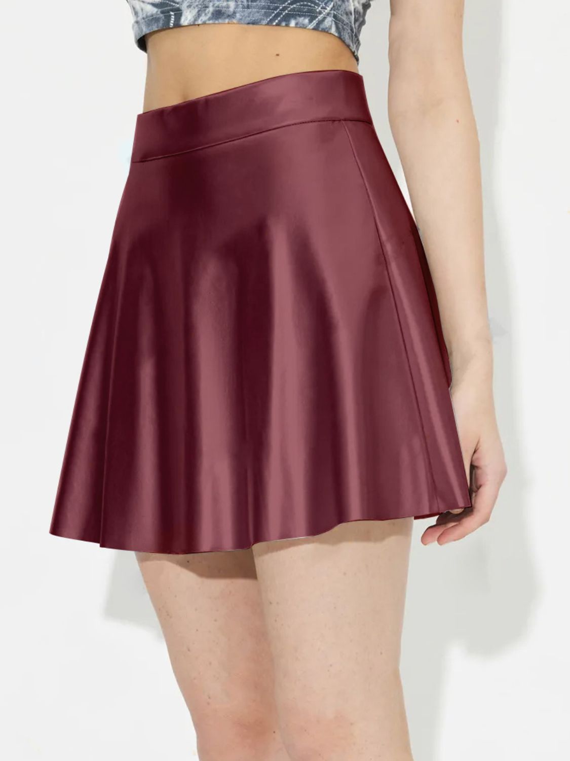 Ruched Mini Skirt With Zipper
