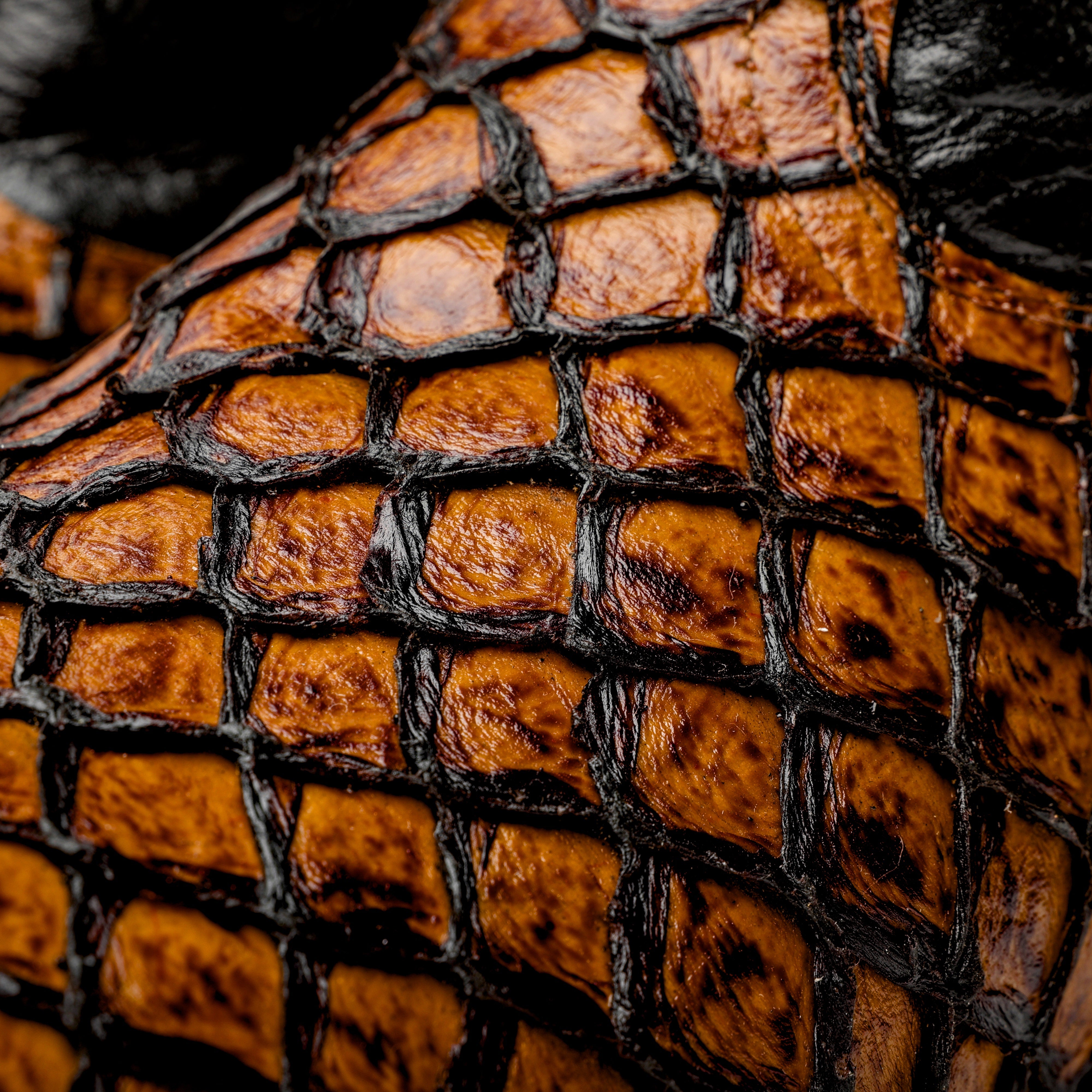 Honey Cognac Mini Pirarucu Leather Boots - Square Toe