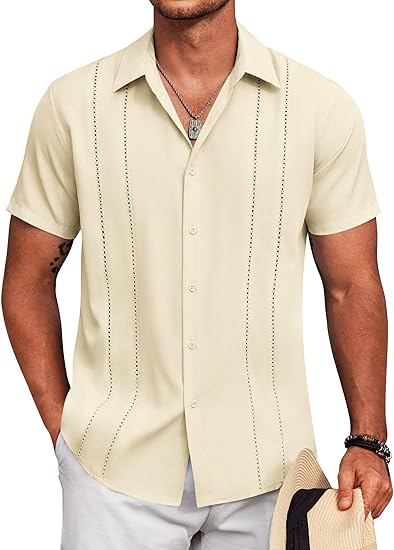 Men's Cuban Linen Guayabera Shirt – Short Sleeve