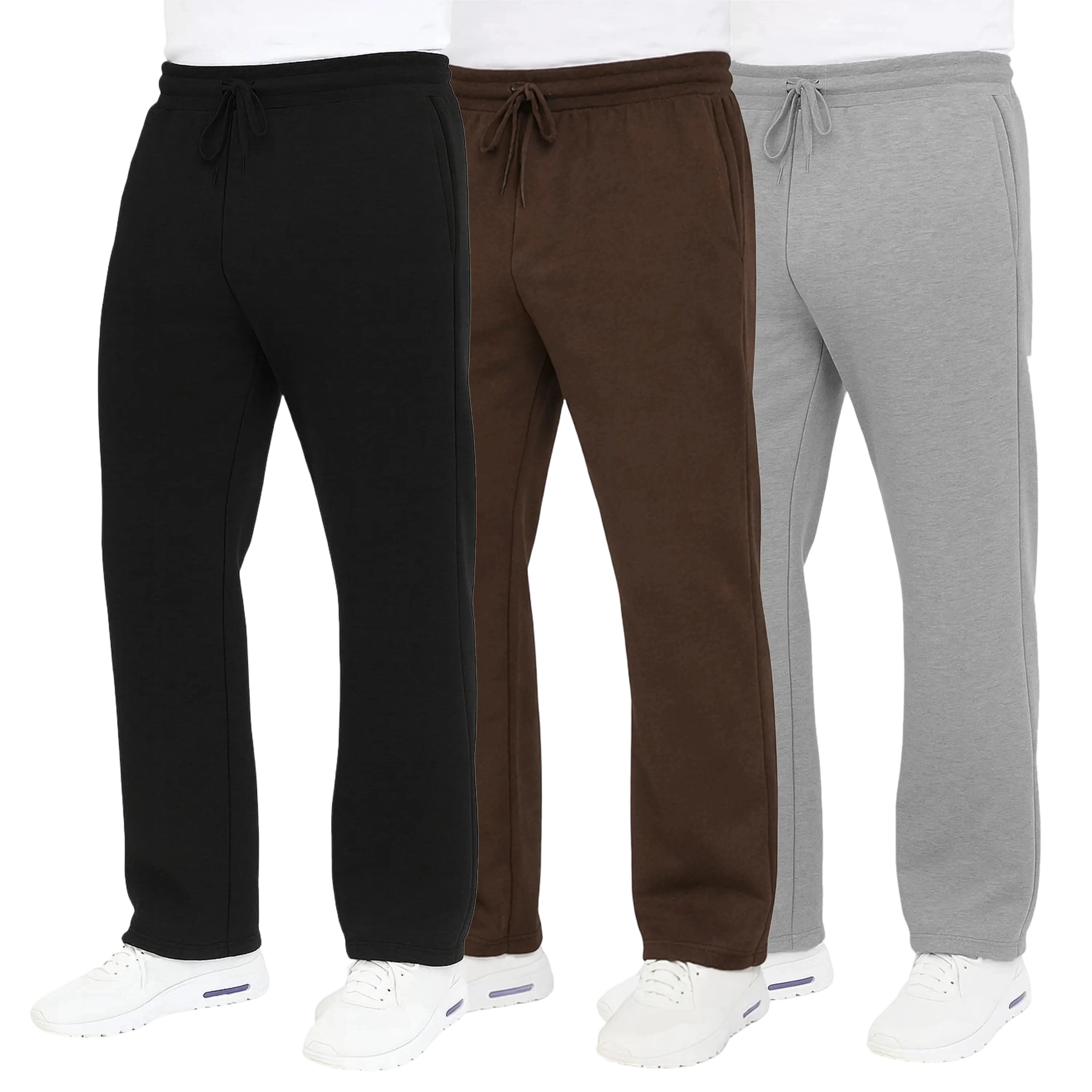 Men's Classic Heavyweight Fleece Sweatpants with Open Bottom