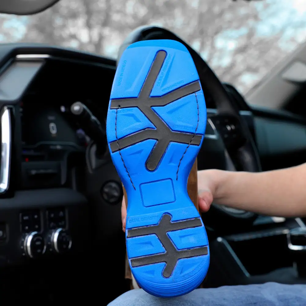 Distressed Brown “Whisky TEXAS Flag Leather Work Boots - Composite Toe