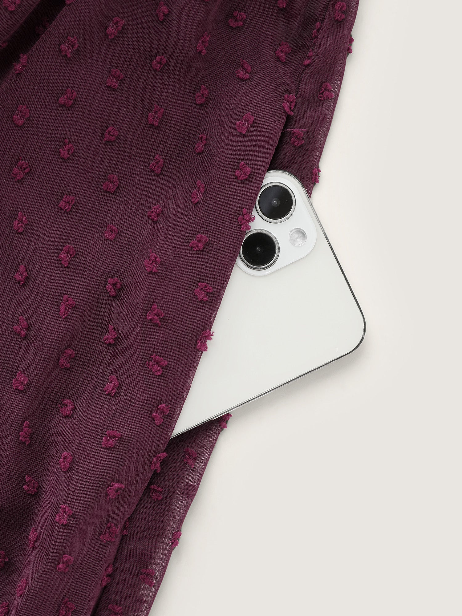 Textured Chiffon Flutter Sleeve Midi Dress