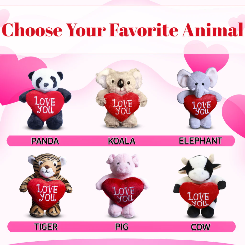 Animals with Love you heart 8inch