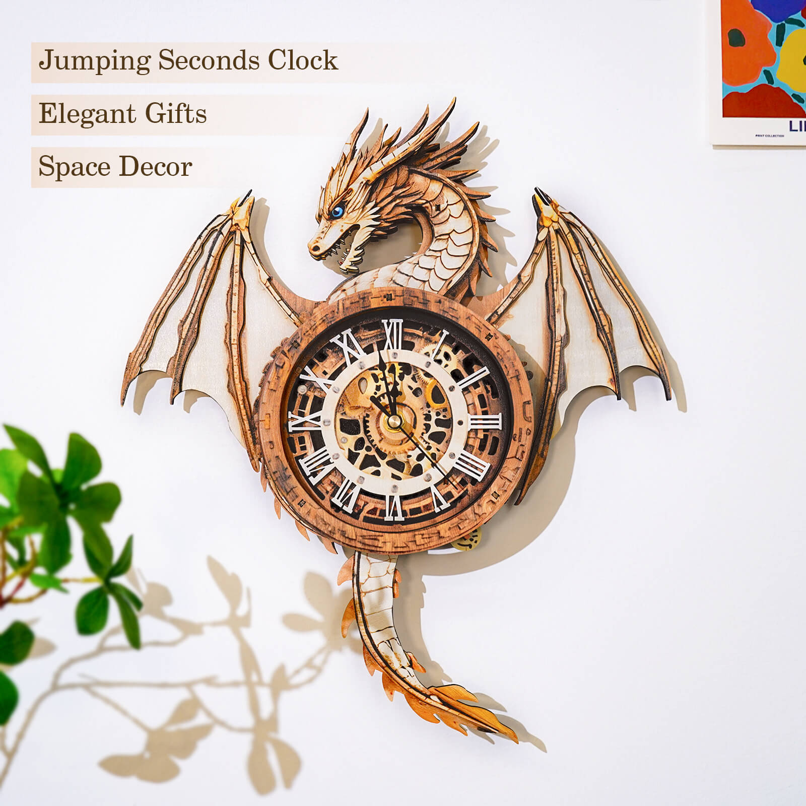 Ancient Dragon â€“ DIY Wooden Clock, 3D Puzzle Craft Kit