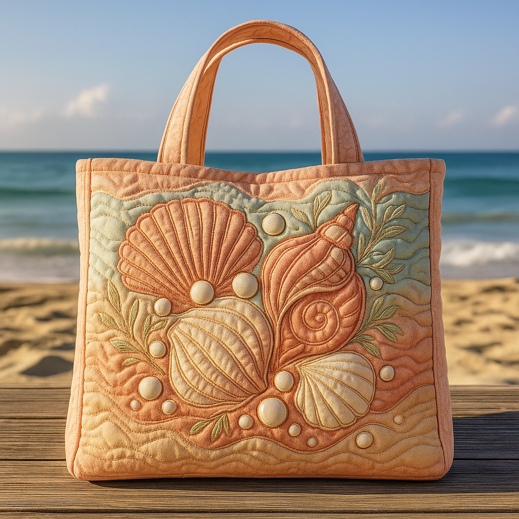 Seashell Whisper Tote Bag — Soft Glow of Ocean Memories
