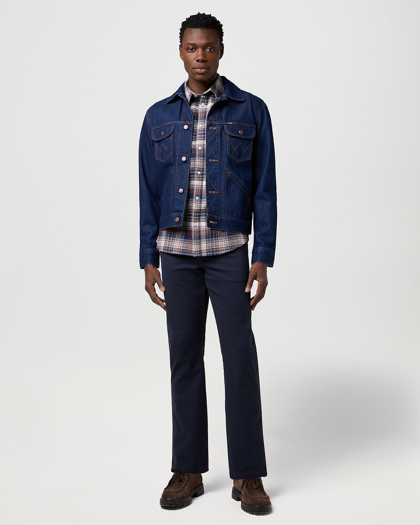 Texas Stretch Authentic Straight Cotton Twill Trousers - Dark Navy