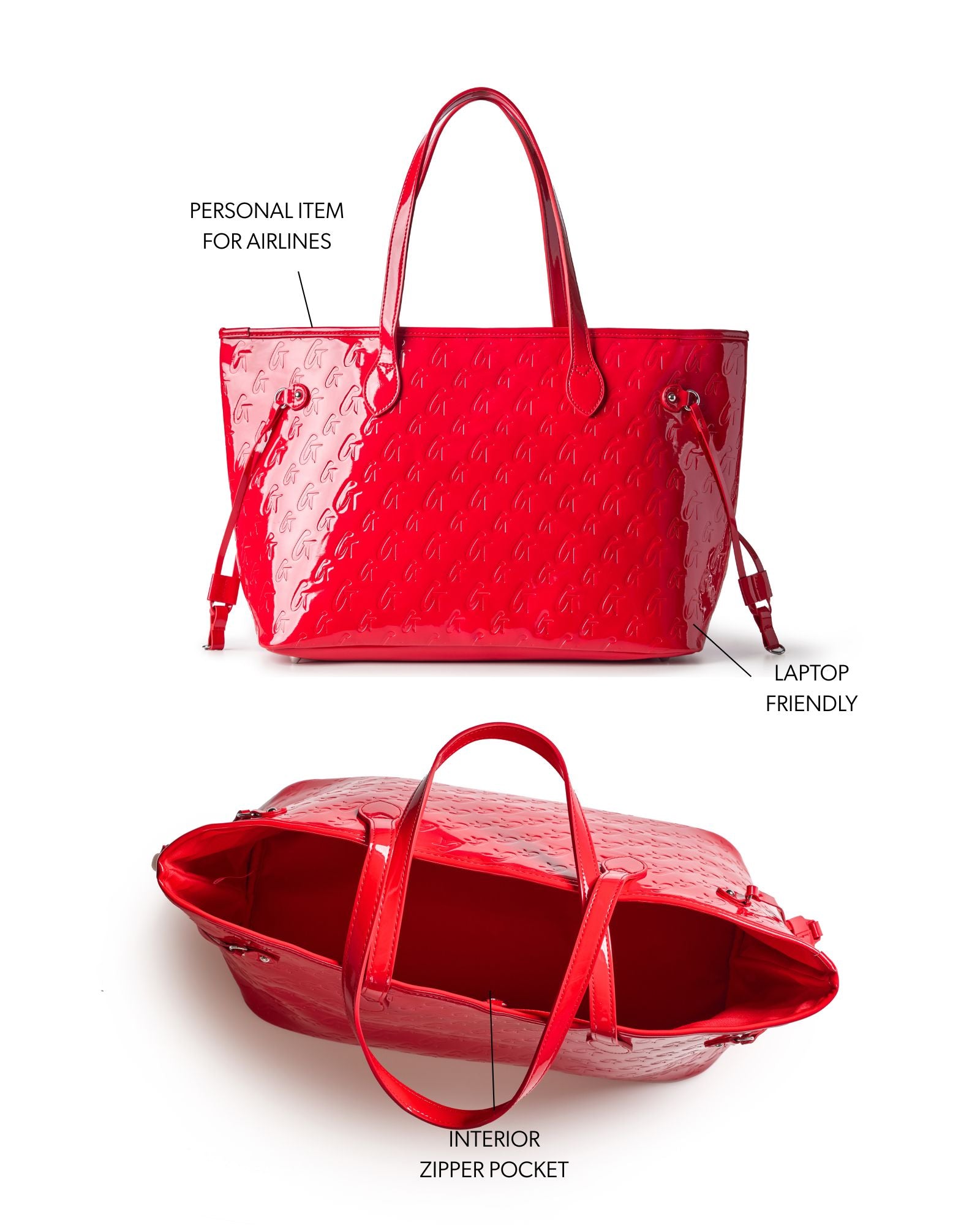 MONOGRAM GLAM TOTE - MIRROR RED