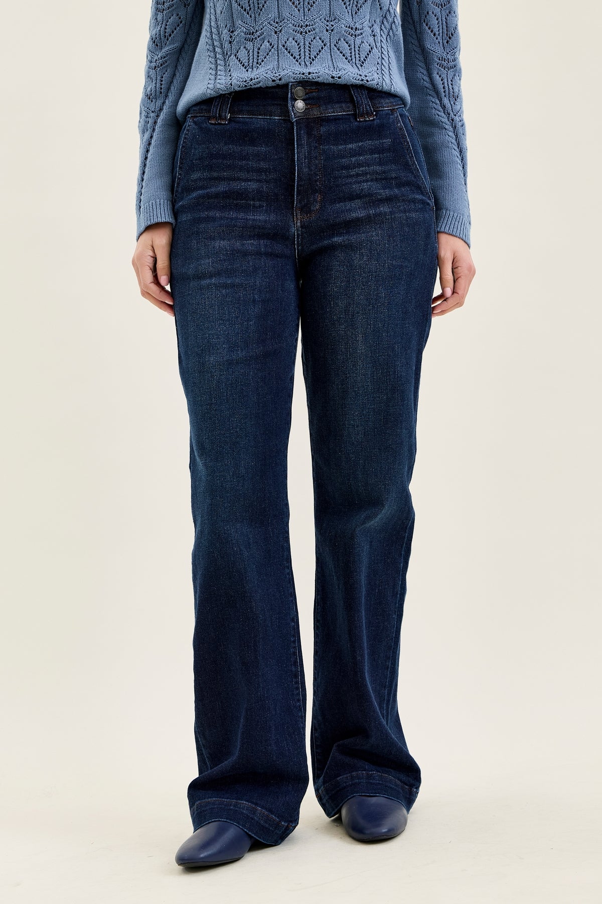 Penny Dark Indigo Trouser Wide Leg