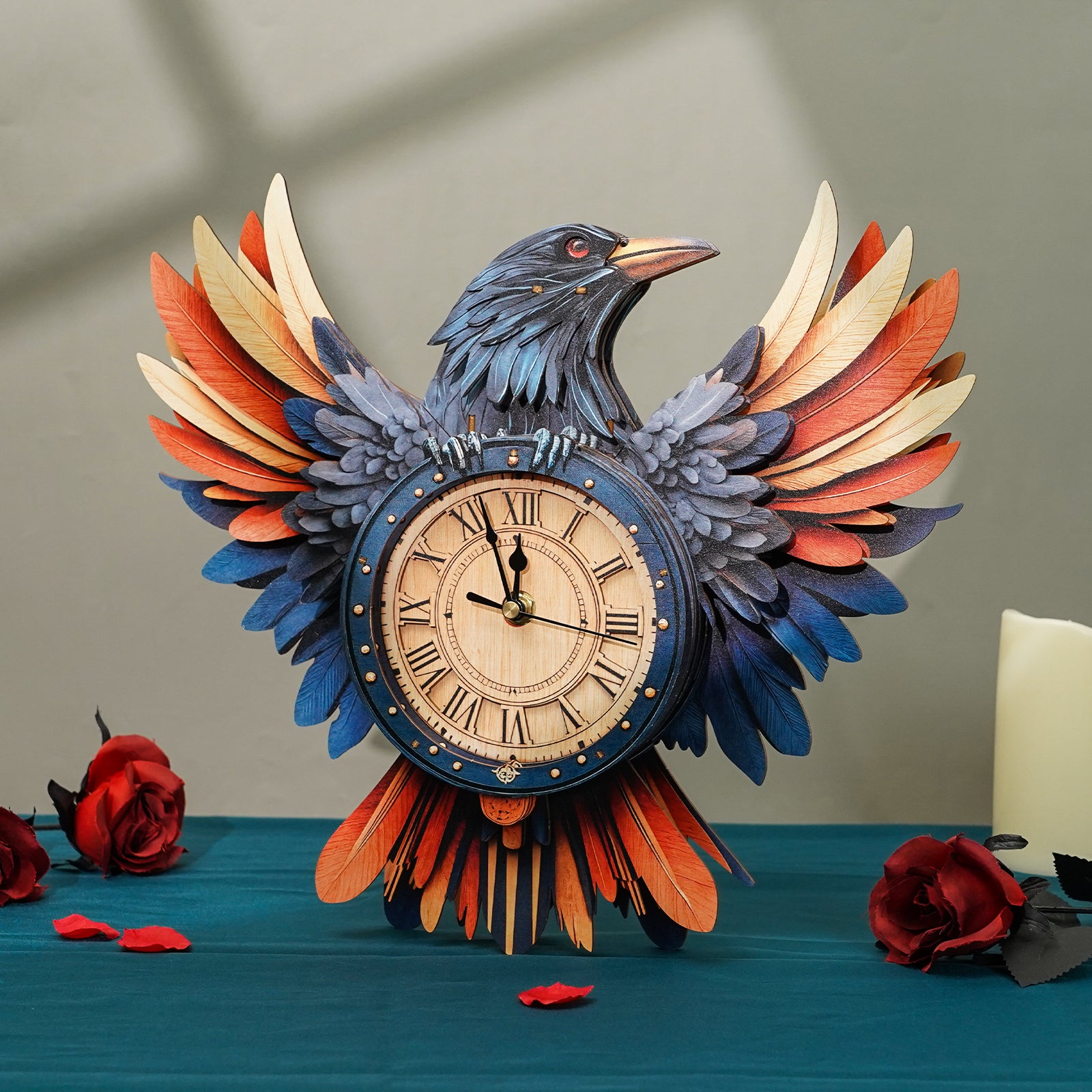 Ravenâ€“ DIY Wooden Clock, 3D Puzzle Craft Kit