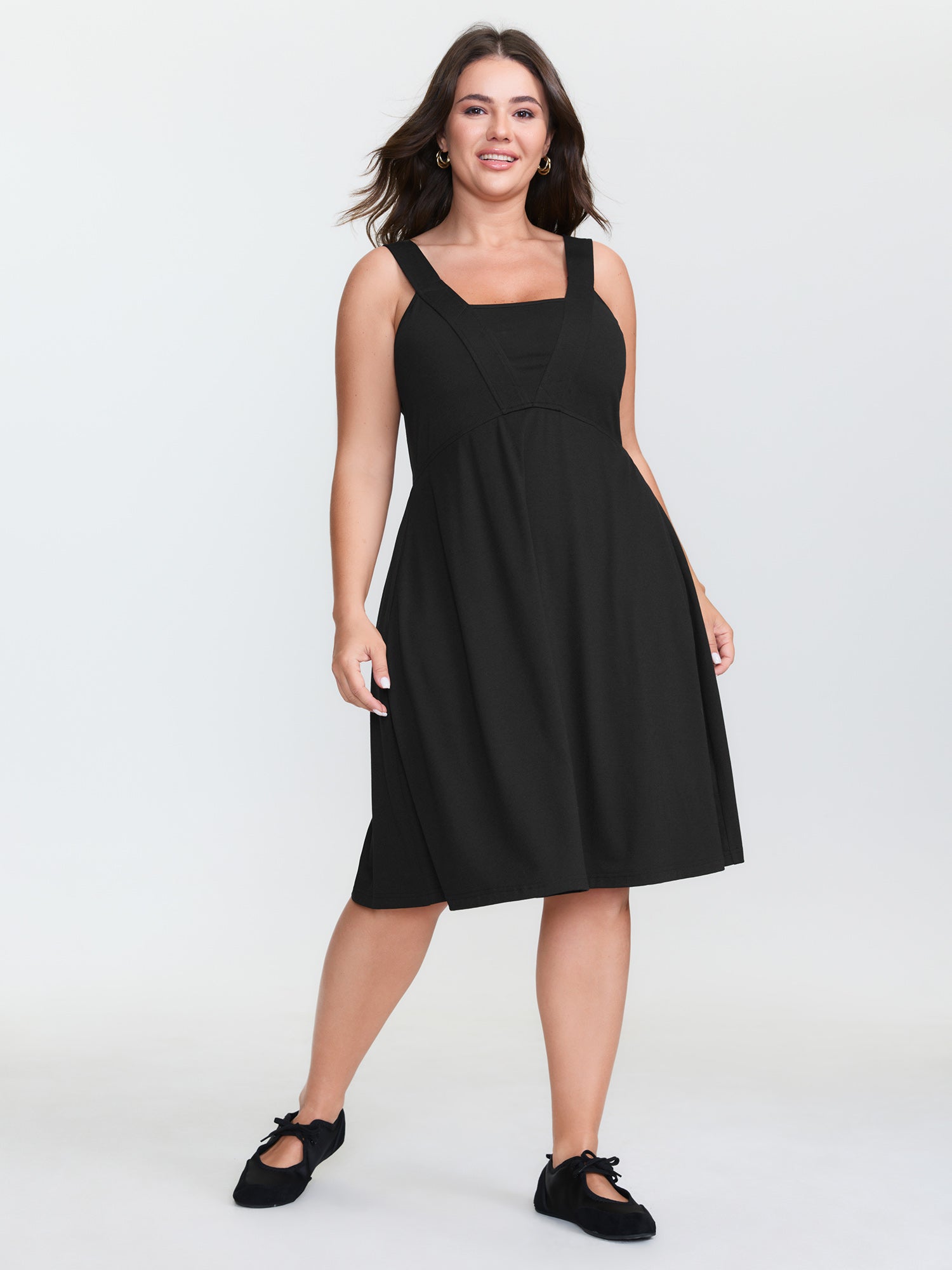 Supersoft Wide Straps Plain Mini Dress