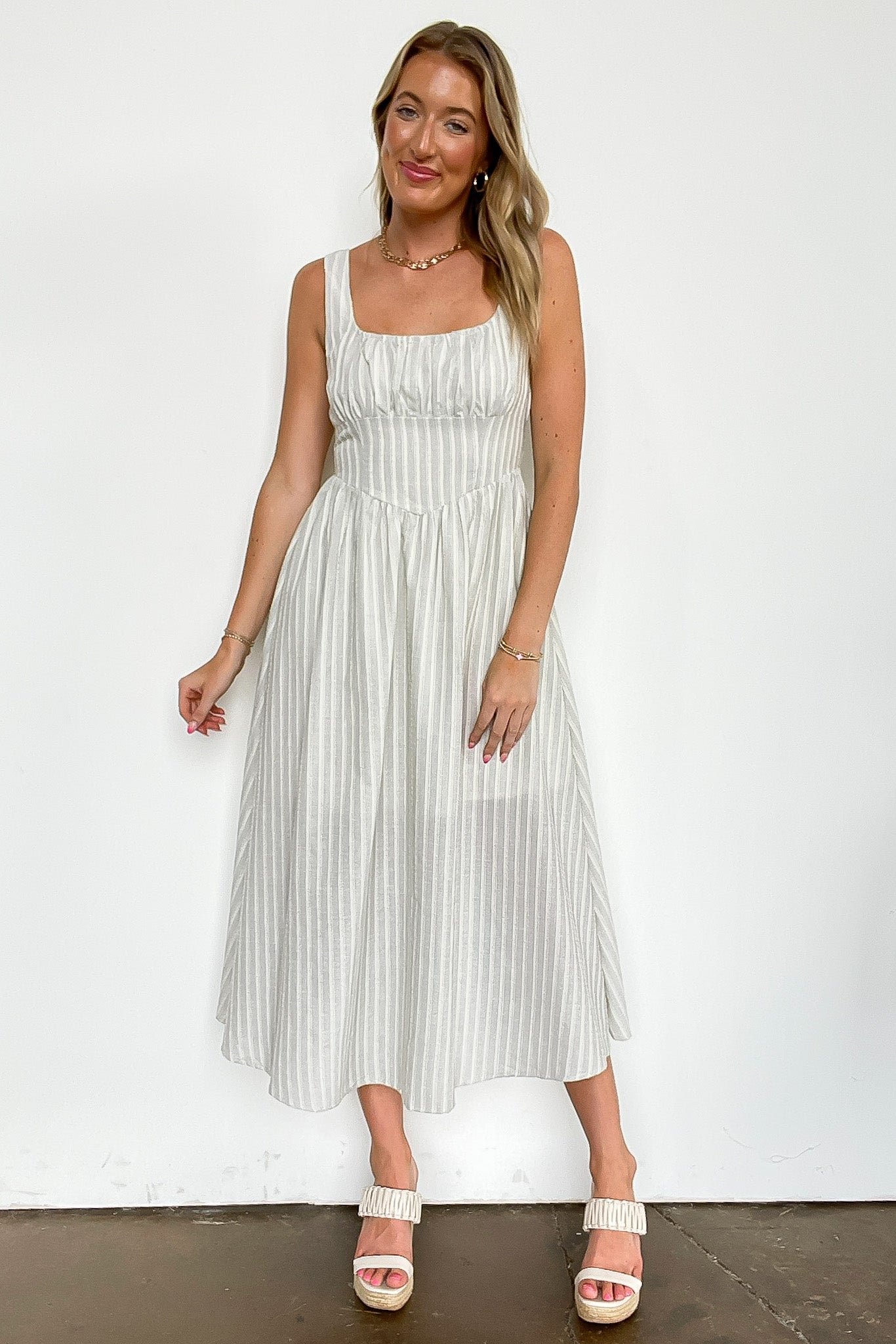 Stripe Midi Dress