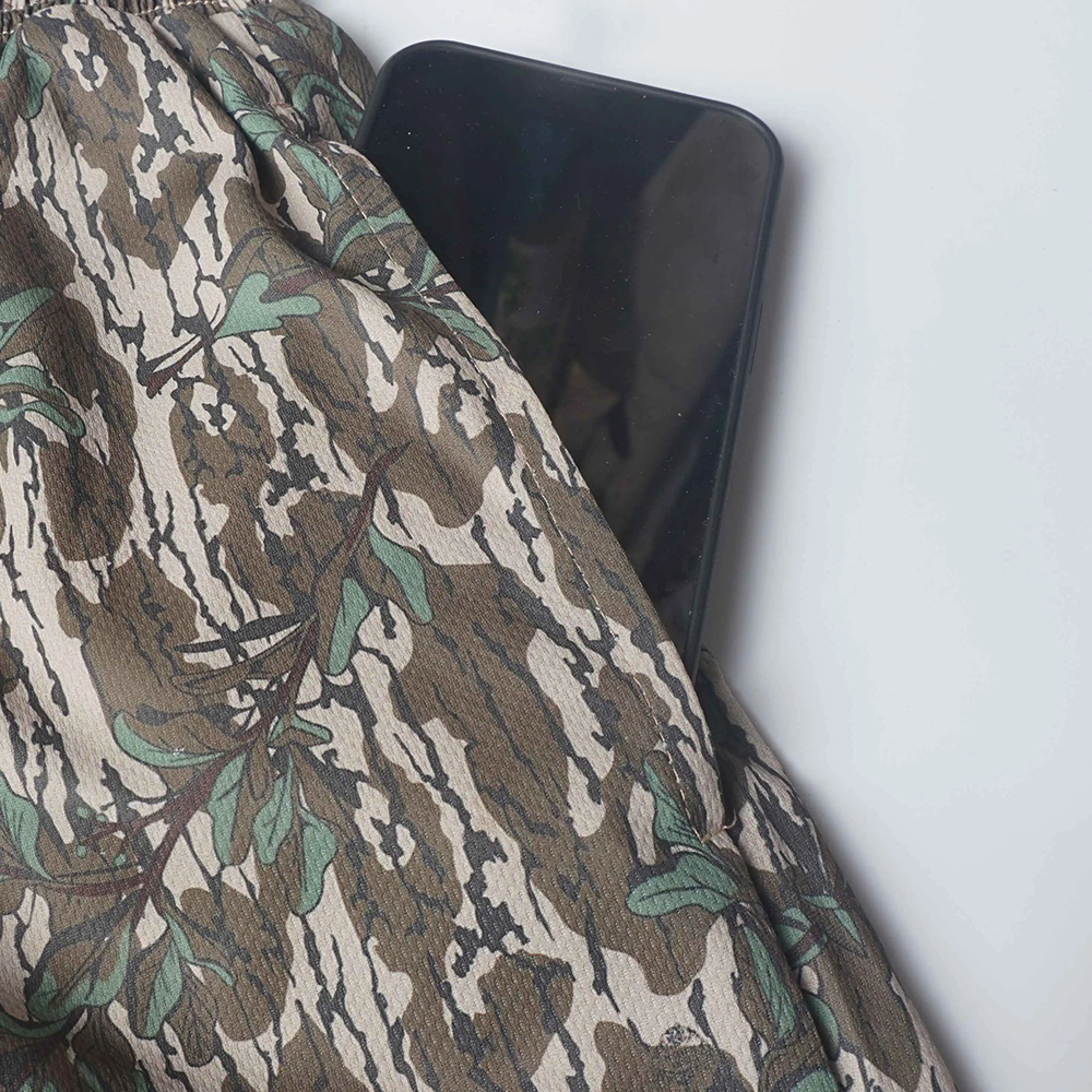 Pack 6 Duck Hunting Camo Shorts - 5 Inch Inseam Camo Mesh Design for Men & Women Ideal Gym Wear & Gifts Breathable & Comfortable