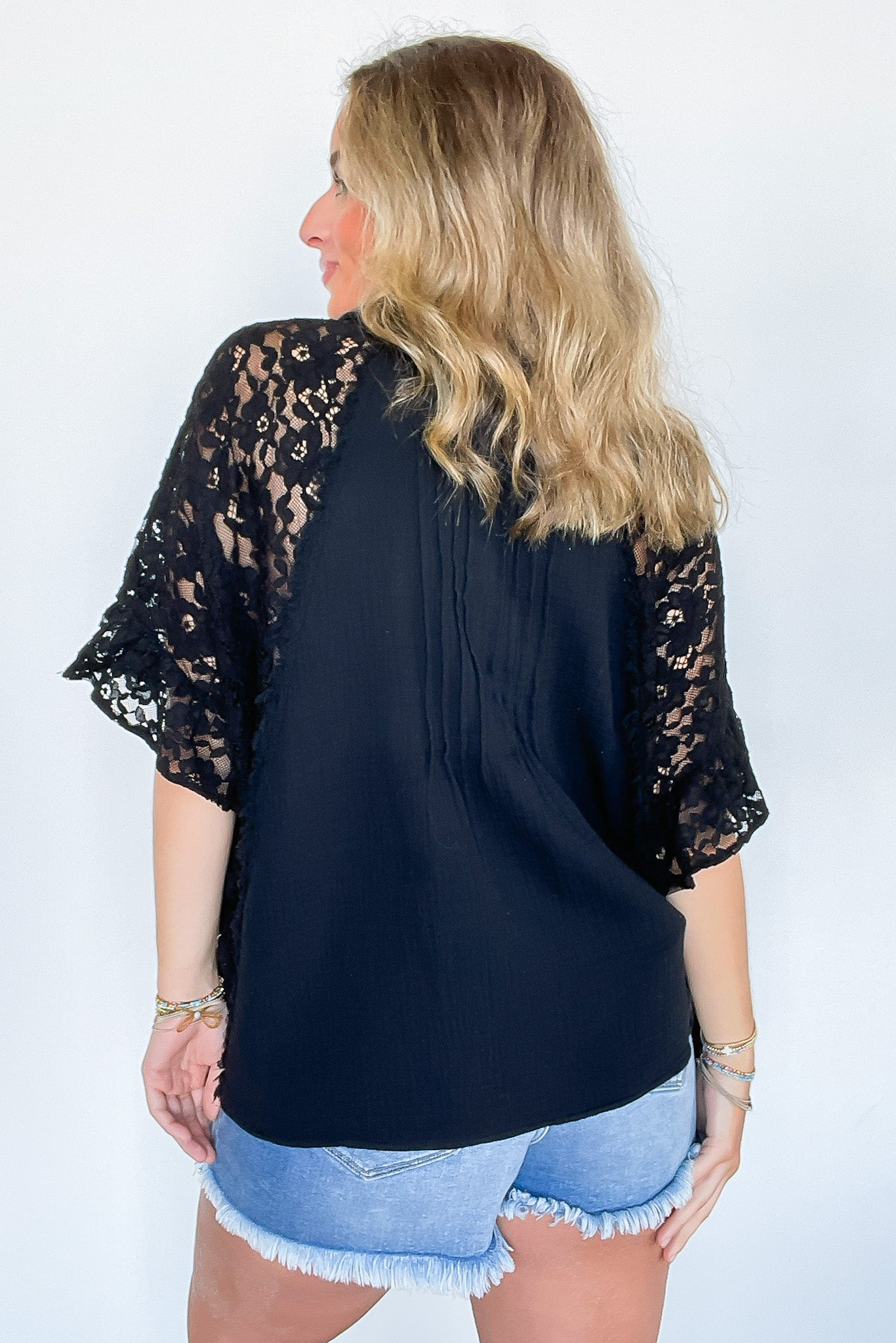 Lace Button Down Top