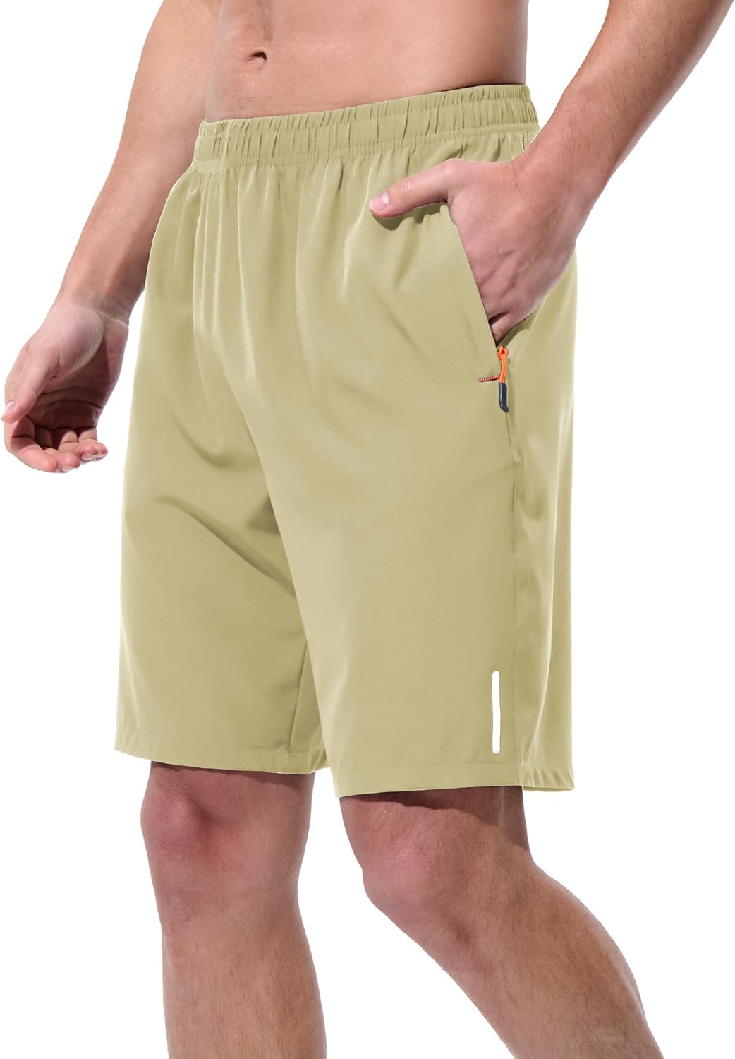 Mens Athletic Shorts Running Shorts Quick Dry Workout Shorts Lightweight Gym Basketball Shorts Zipper Pockets