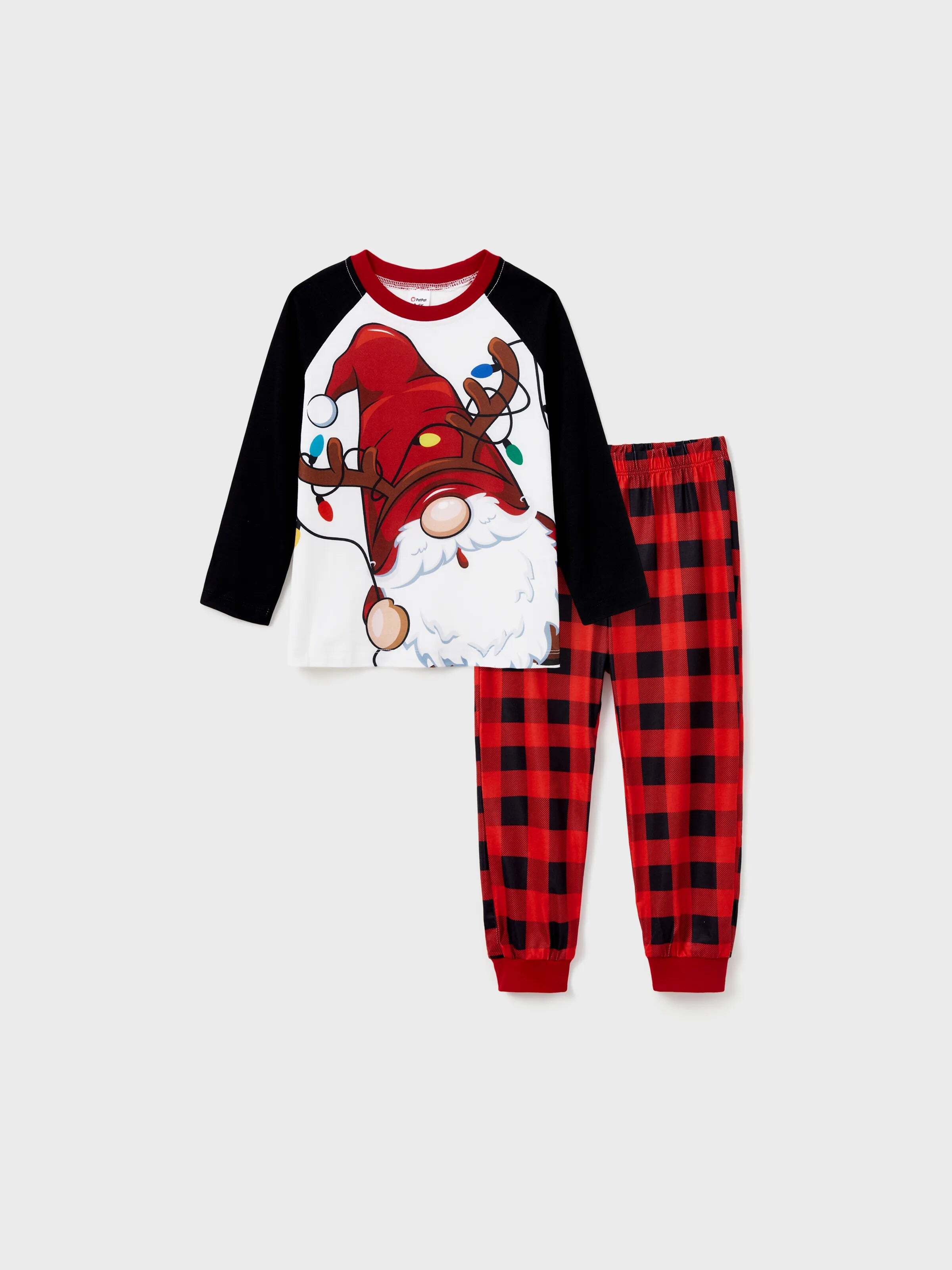 Christmas Family Matching Santa Print Raglan Sleeves Pajamas Sets with Christmas Socks (SGS Certied Safety) Red