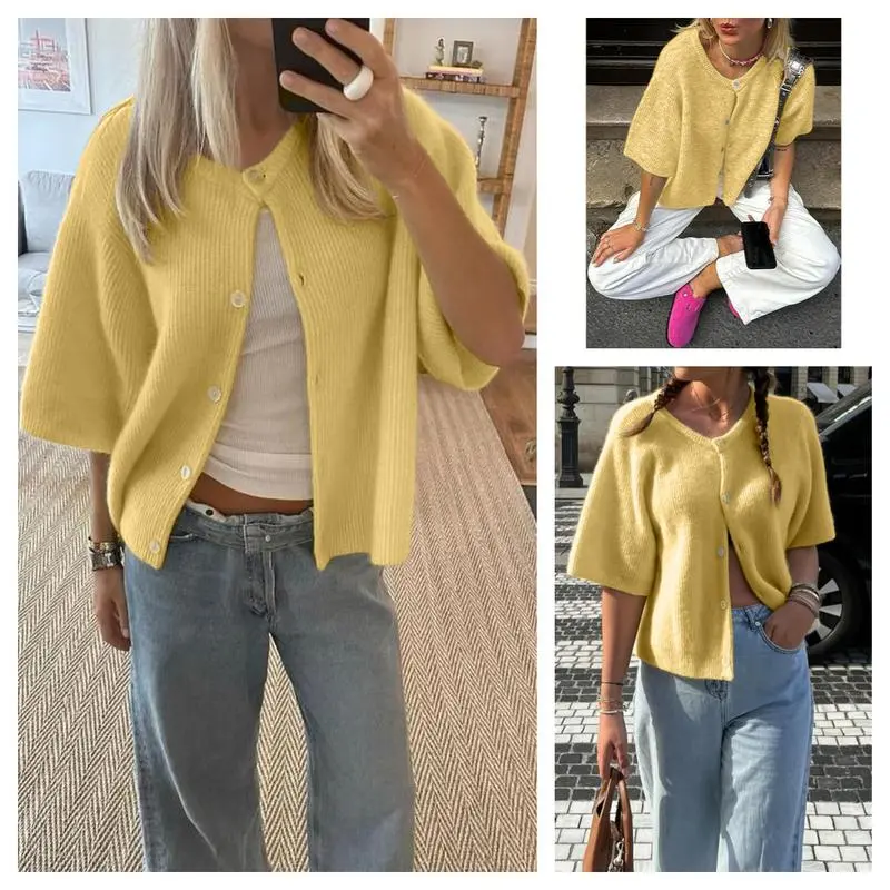 Women's Lightweight Cardigan Short Sleeve