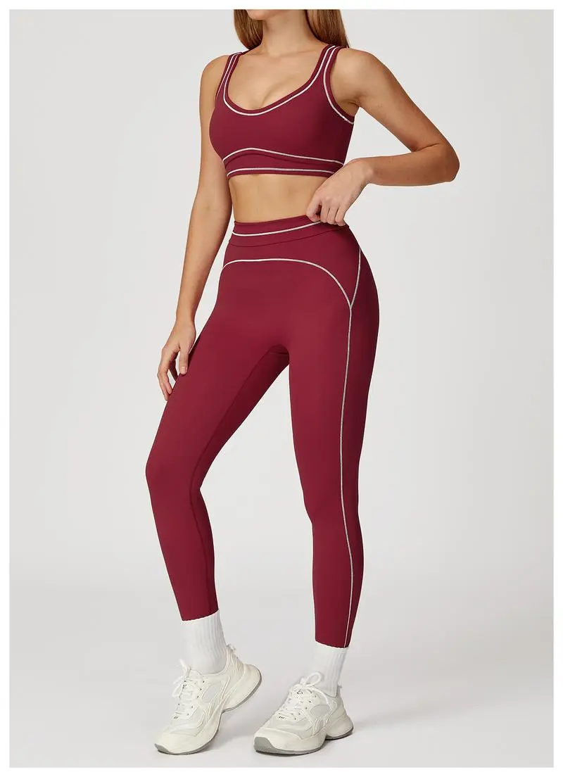 Women’s 2-Piece Sports Set – Color-Block Yoga Outfit