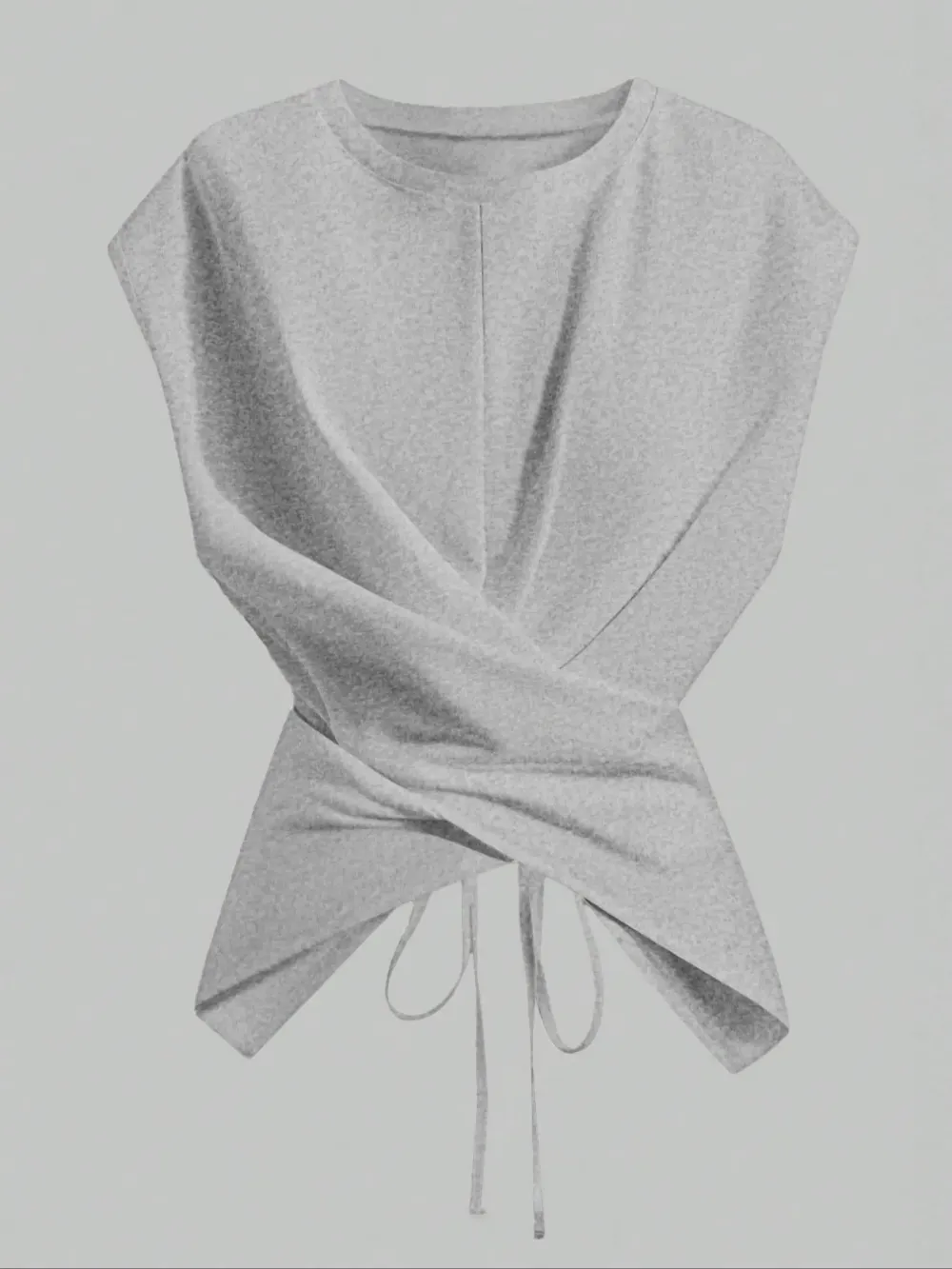 Women's Knitted Round Neck Drop Shoulder Sleeve T-Shirt