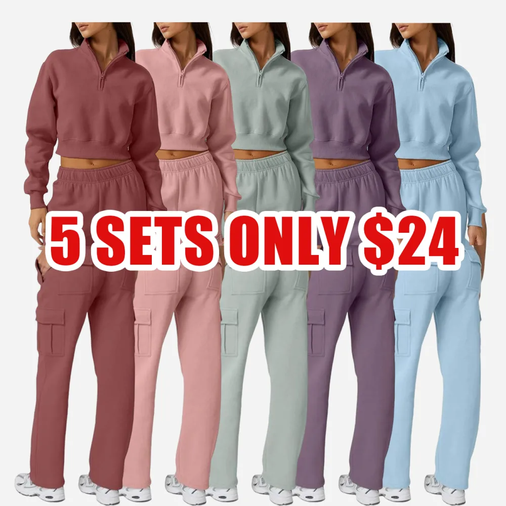 Women’s Half Zip Fleece Sports Top & Pants