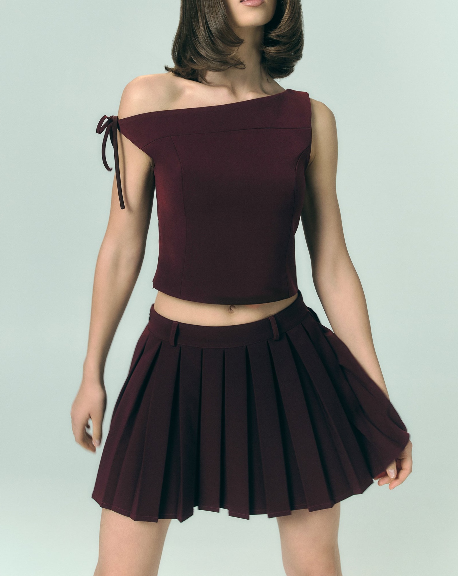 Plum Suiting Off Shoulder Top