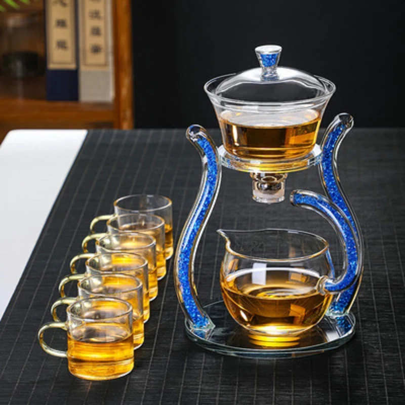 Glass Automatic Drip Brewer Teapot & Cups