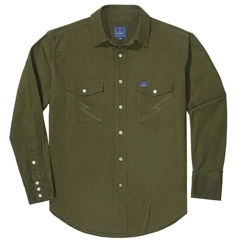 🔥HOT-SALE 🔥Men's Long Sleeve Stone-Washed and Pre-Washed Denim Work Shirt