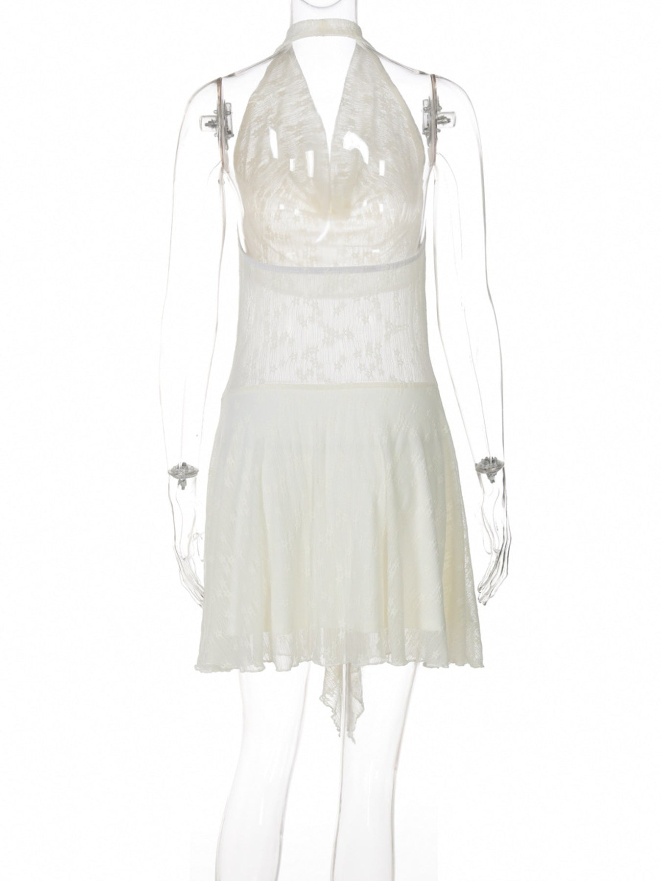 Halter Neck Asymmetrical Hem Mini Dress