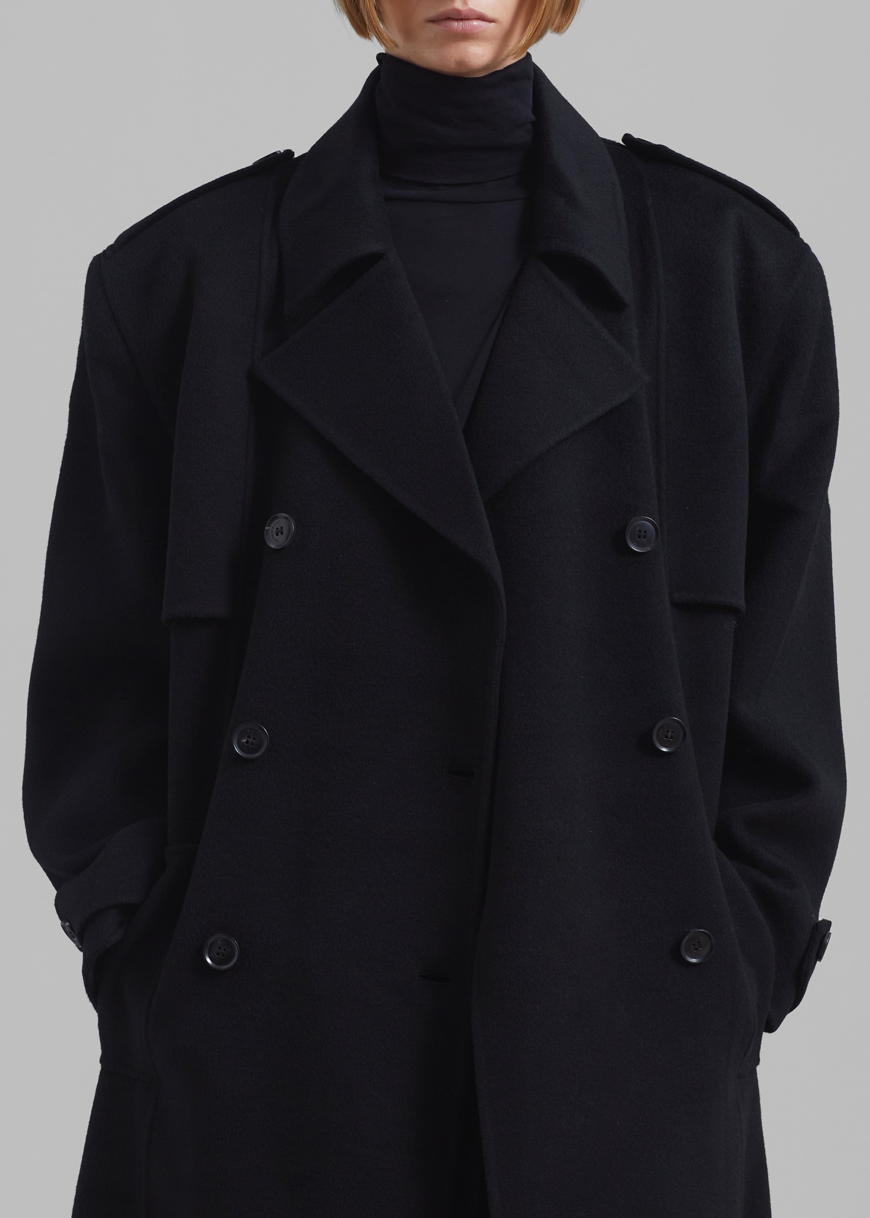 Nikola Padded Trench Coat - Black