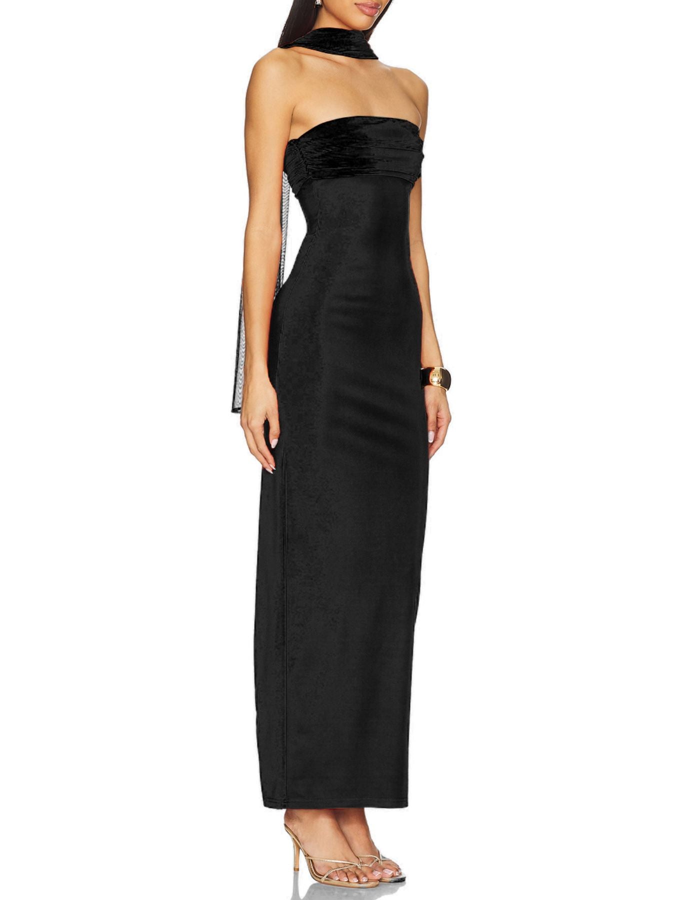 Ruched Tube Maxi Dress