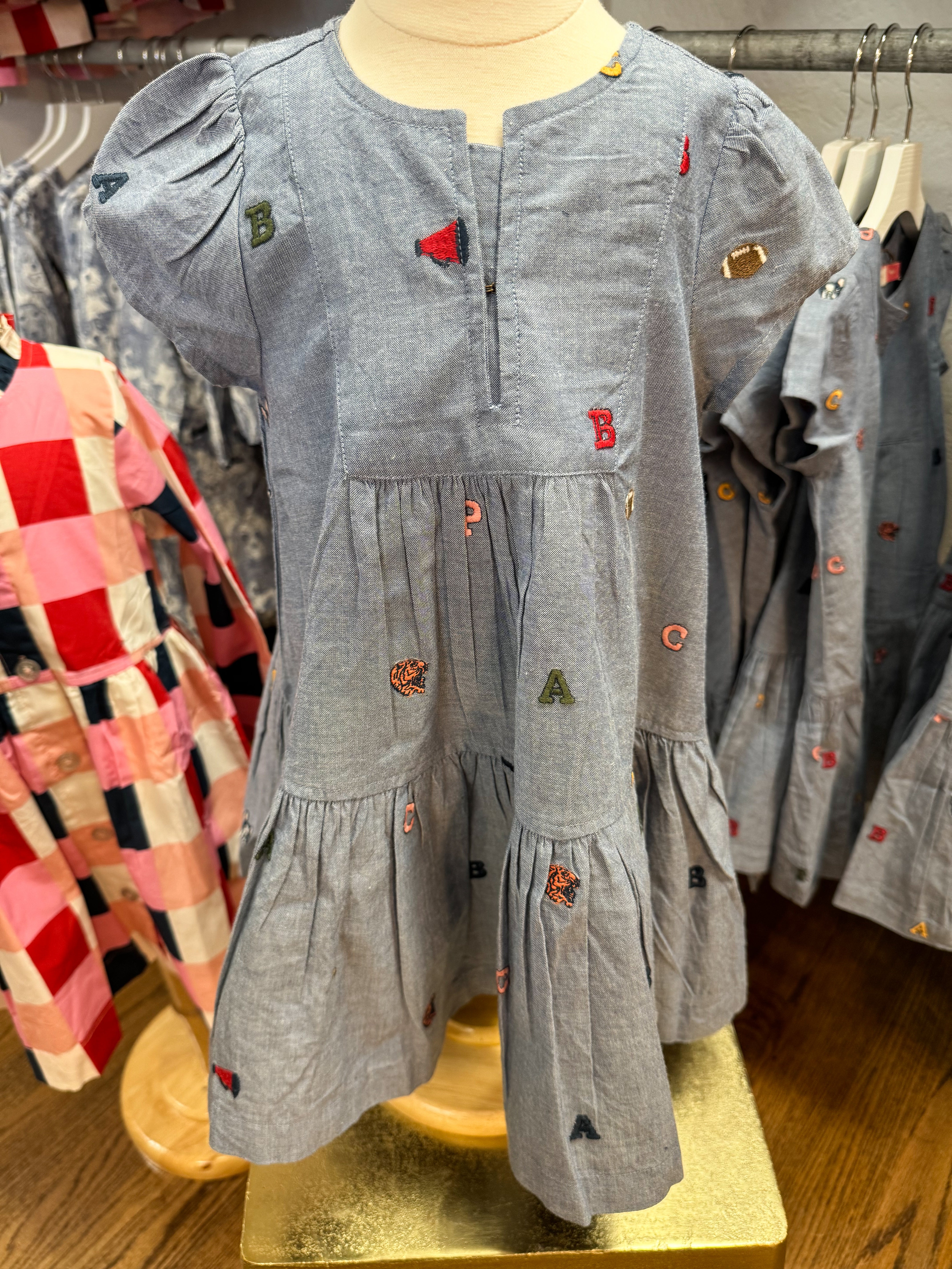 Girl's Adele Dress Varsity Embroidery