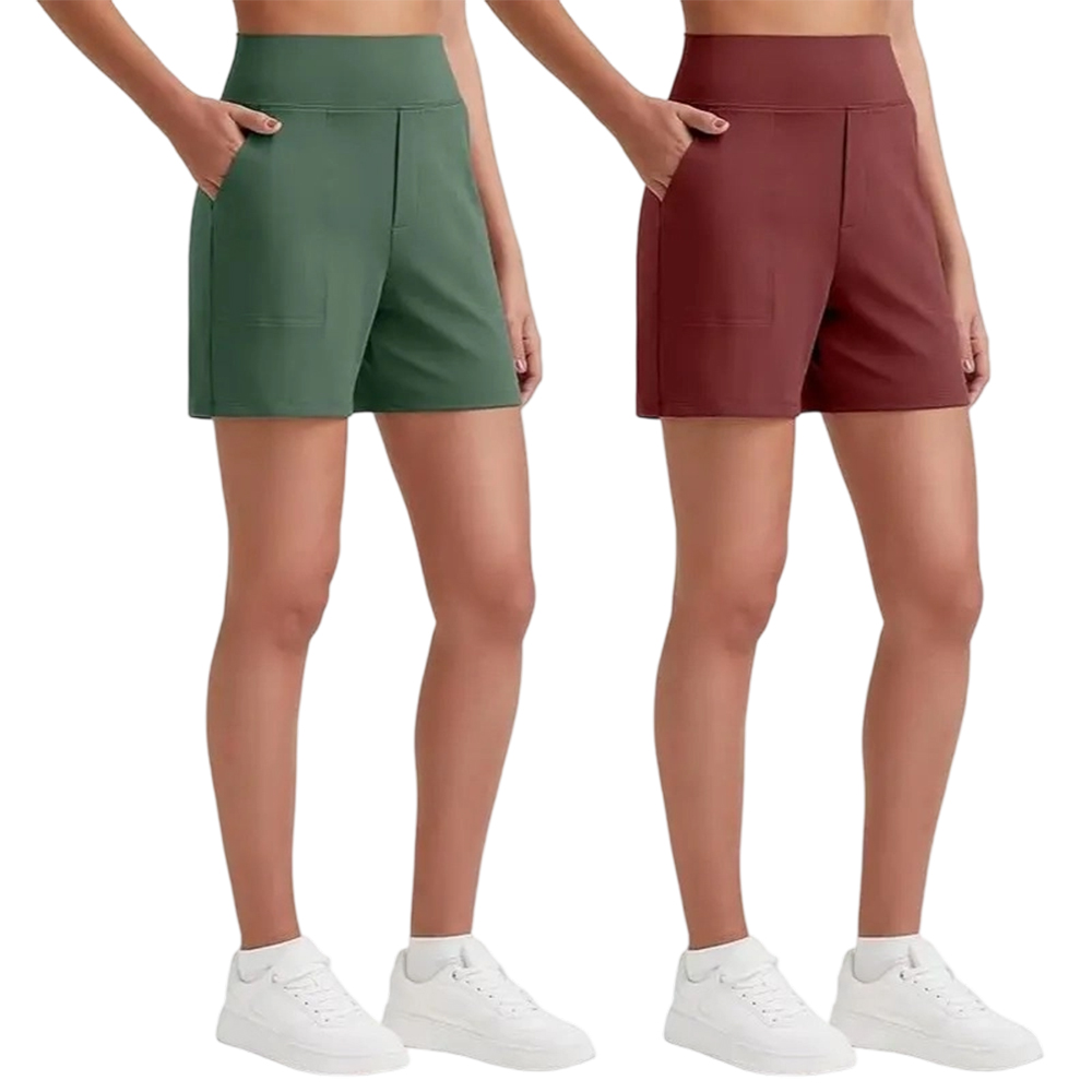 Women's Athletic Shorts High Waisted Running Yoga Shorts Summer Casual Burmuda Shorts with Pockets Activewear