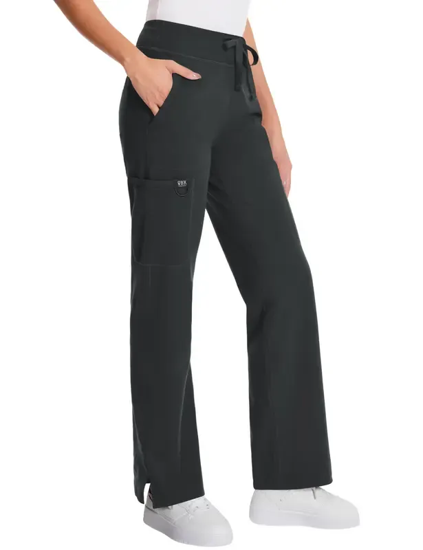 Women’s High-Waist Straight-Leg Athletic Pants with Pockets, Stretchy Workout Joggers