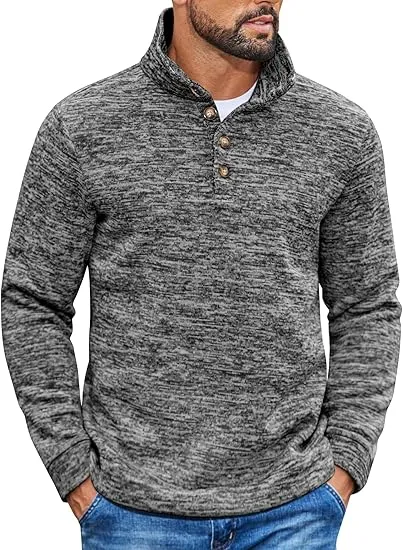 Men's Casual Slim Fit Pullover Sweater Knitted Thermal Sweatshirt.Fleece-lined For Warmth And Wind Protection.Comfortable And Stylish