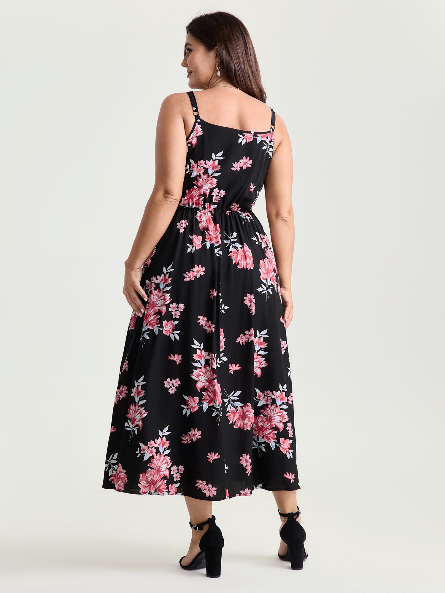 Pure Floral Romance Twist-Front Midi Dress