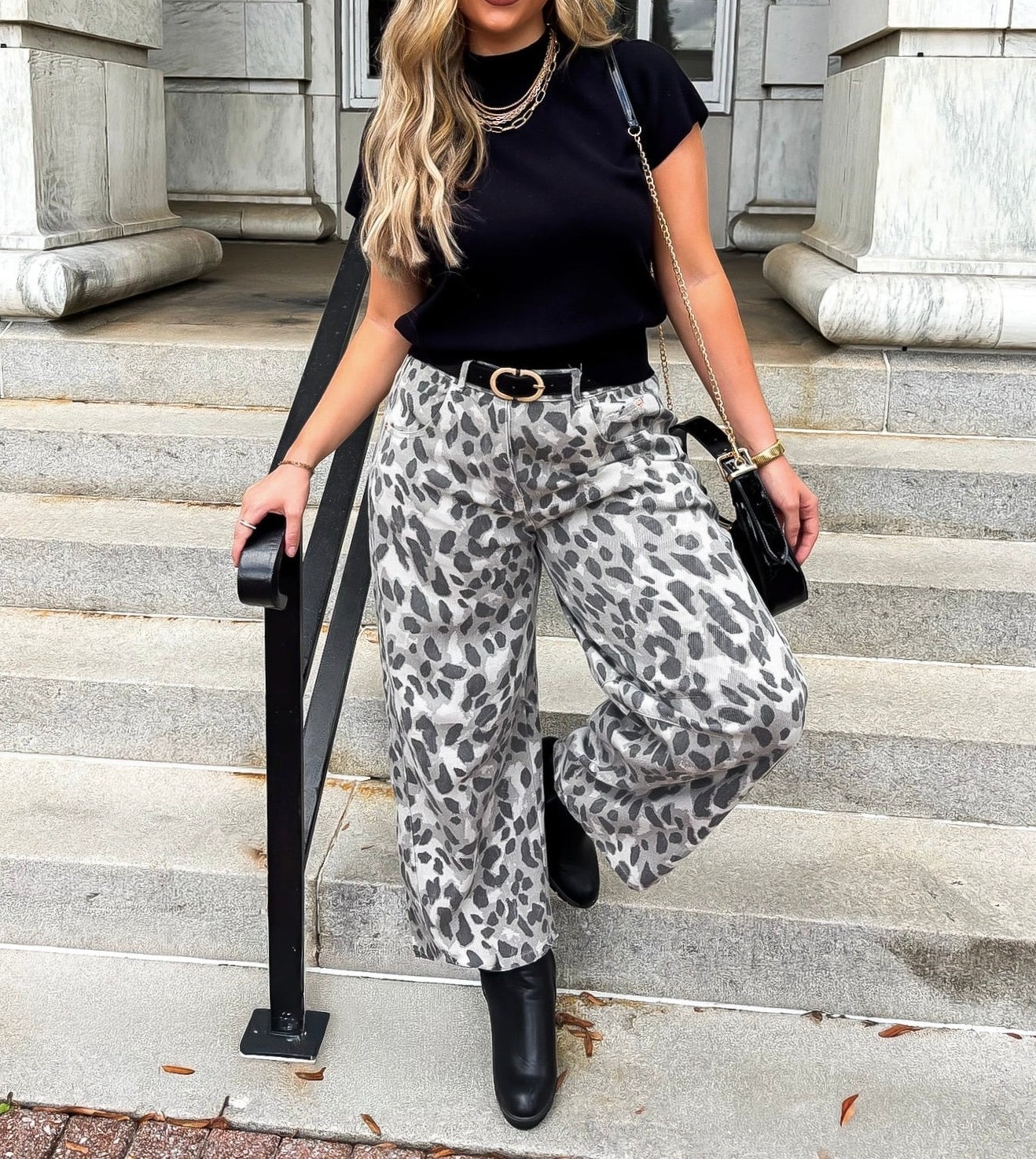 Bold Safari Barrel Wide Leg Animal Print Pants