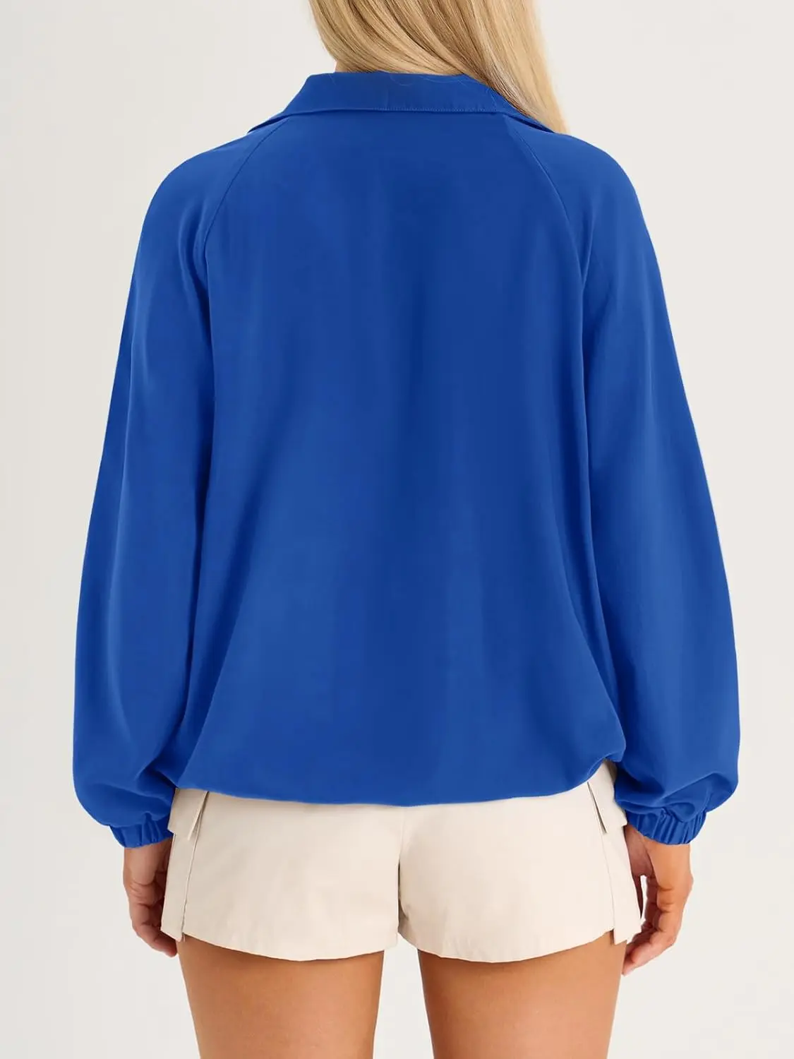 Quarter Zip Pullover Women Moisture-Wicking Oversized Sweatshirt Lightweight Workout Athletic Pullover Jacket