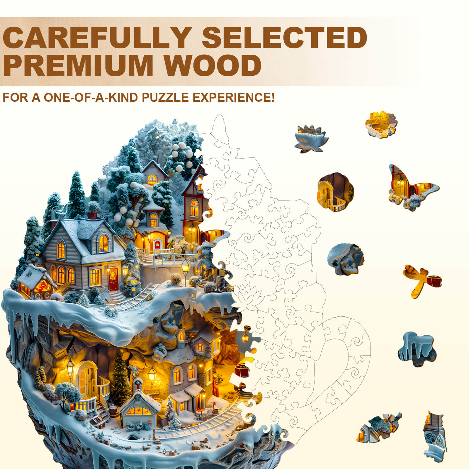 Train and Village Wooden Jigsaw Puzzle