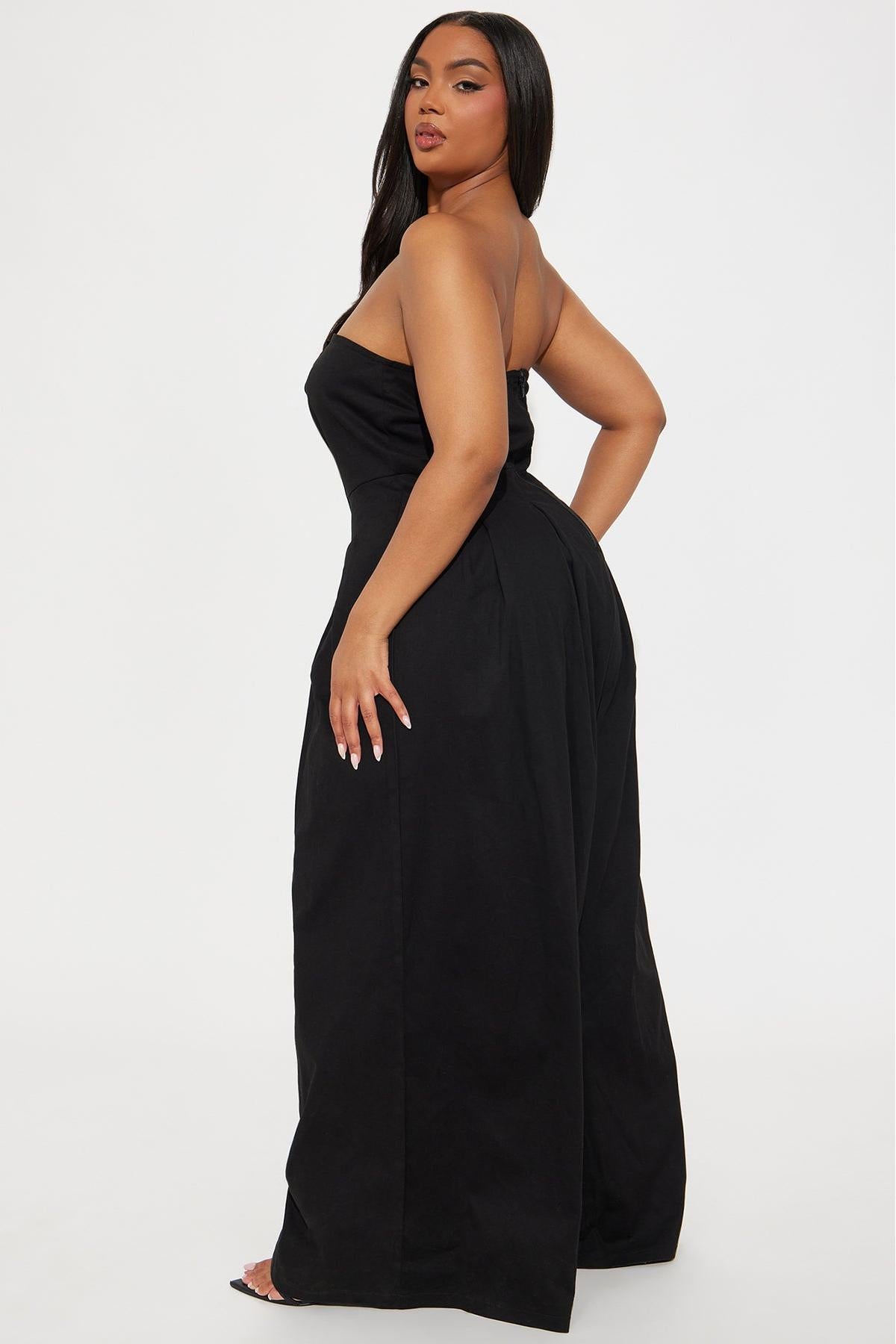 Strapless Wide Leg Jumpsuit