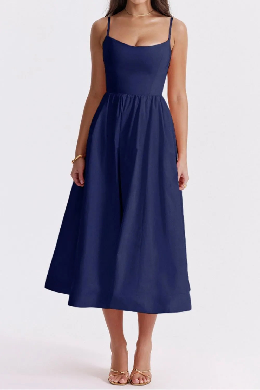 Floral Print Spaghetti Strap Midi Dress