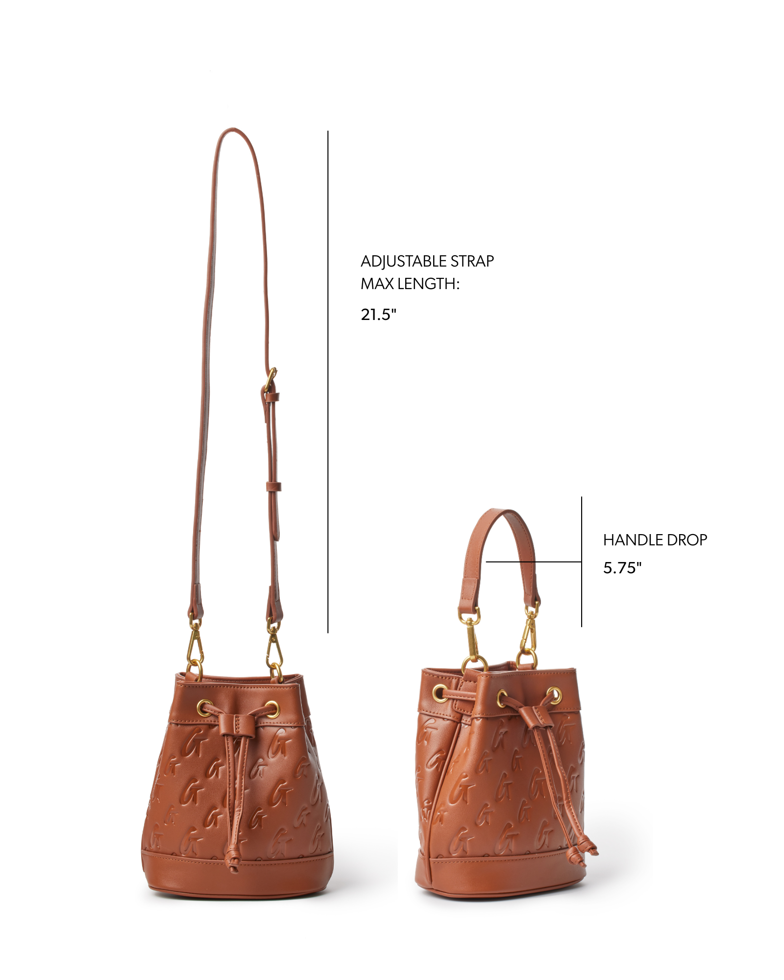MINI MONOGRAM BUCKET BAG - BROWN