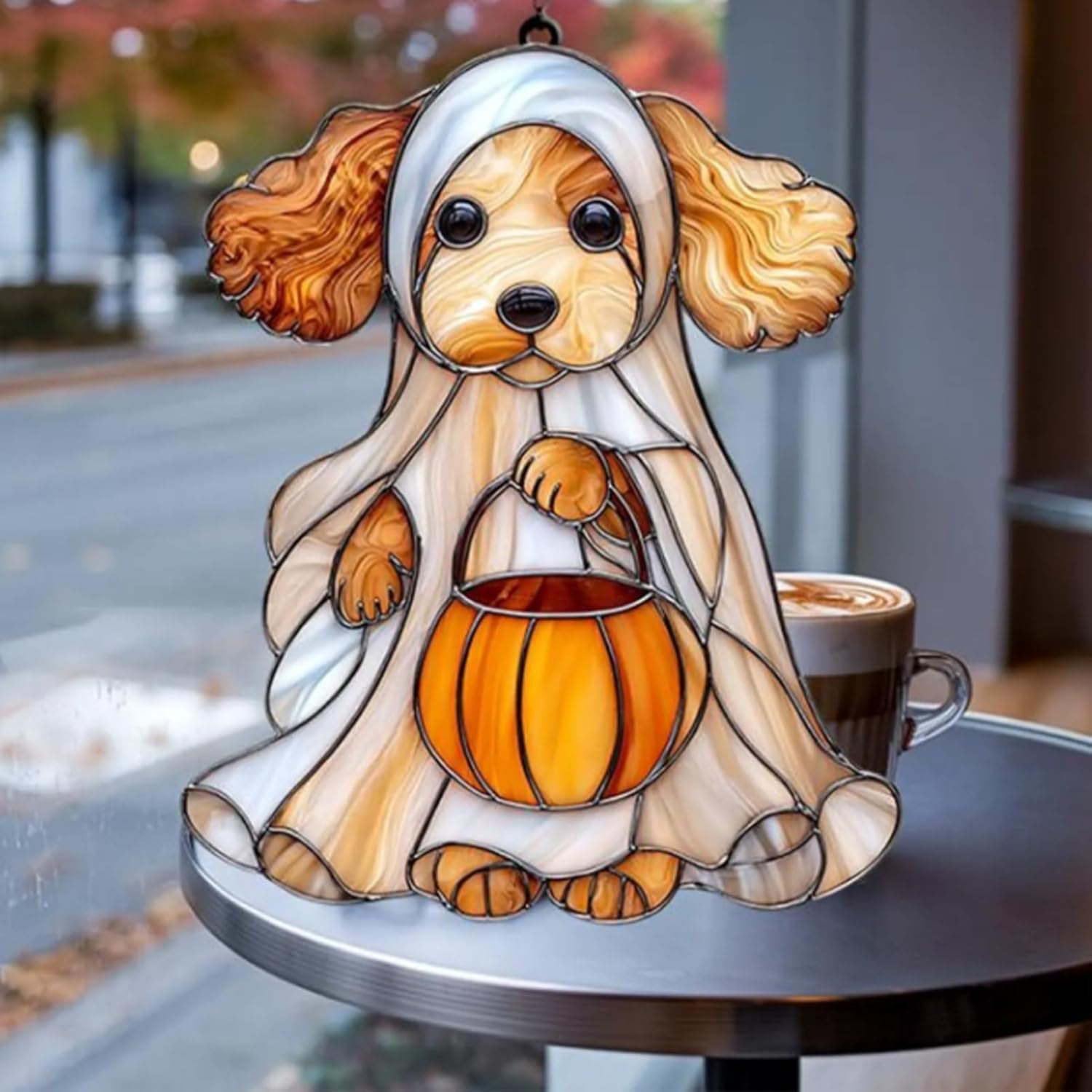 Halloween Ghost Animal Pumpkin Suncatcher Window Decor