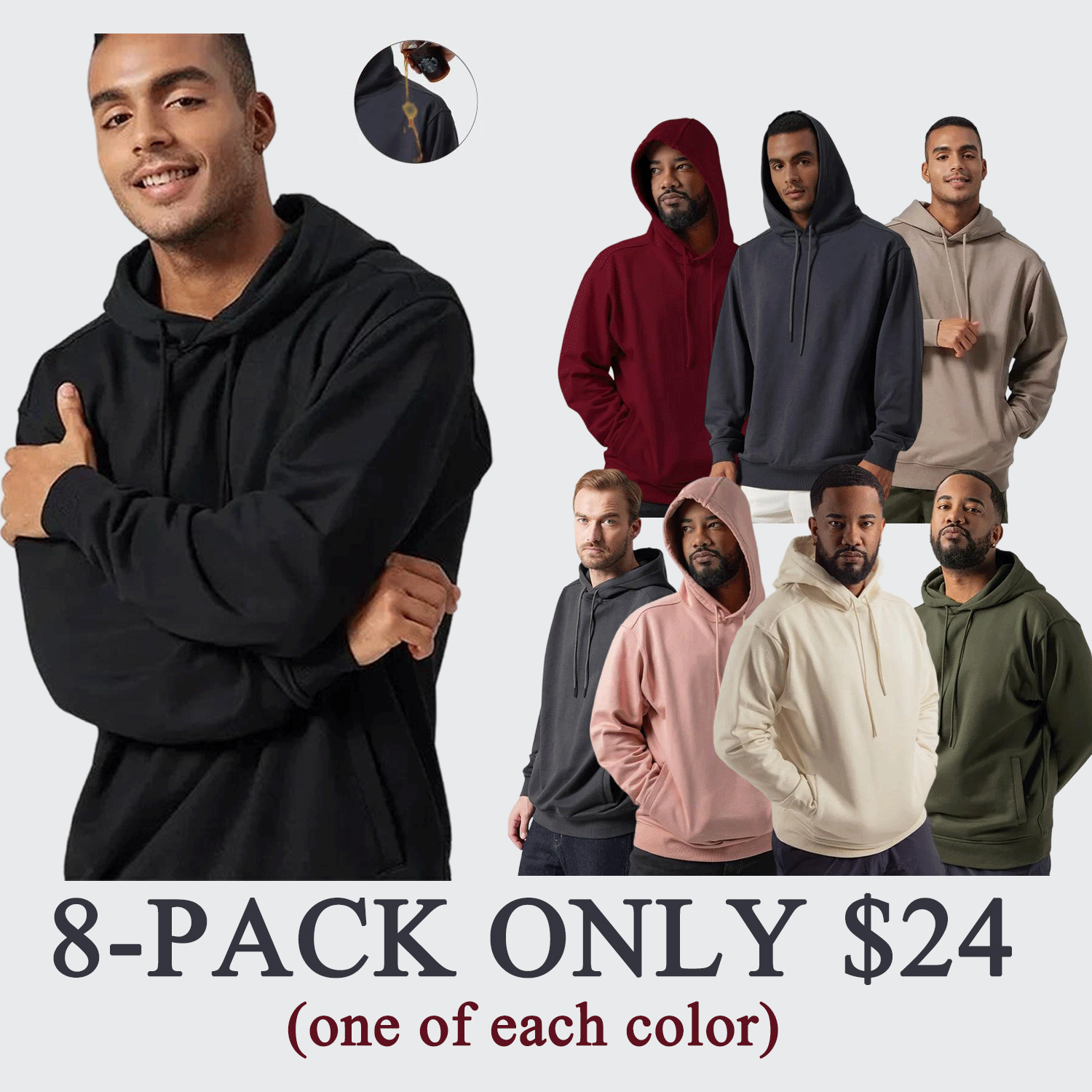 Men’s Waterproof Stain-Resistant Heavyweight Fleece Hoodie (11.3 oz Softshell)