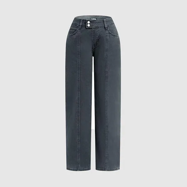 Mid Rise Straight Leg Butt Hugging Pants Women's Stretchy Fabric Multicolor Flattering