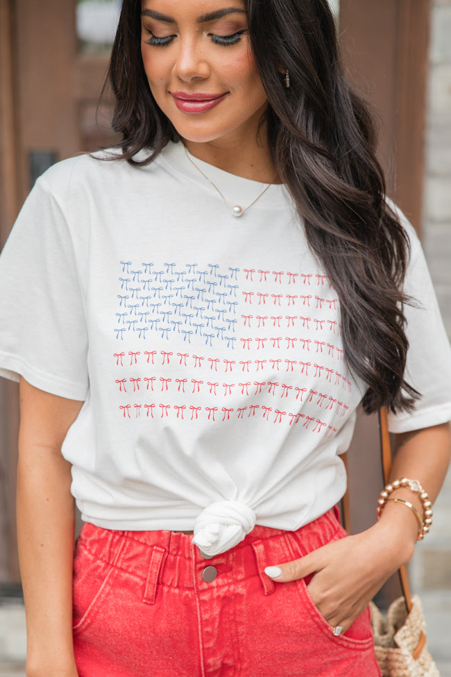 Bow Flag White Comfort Colors Graphic Tee