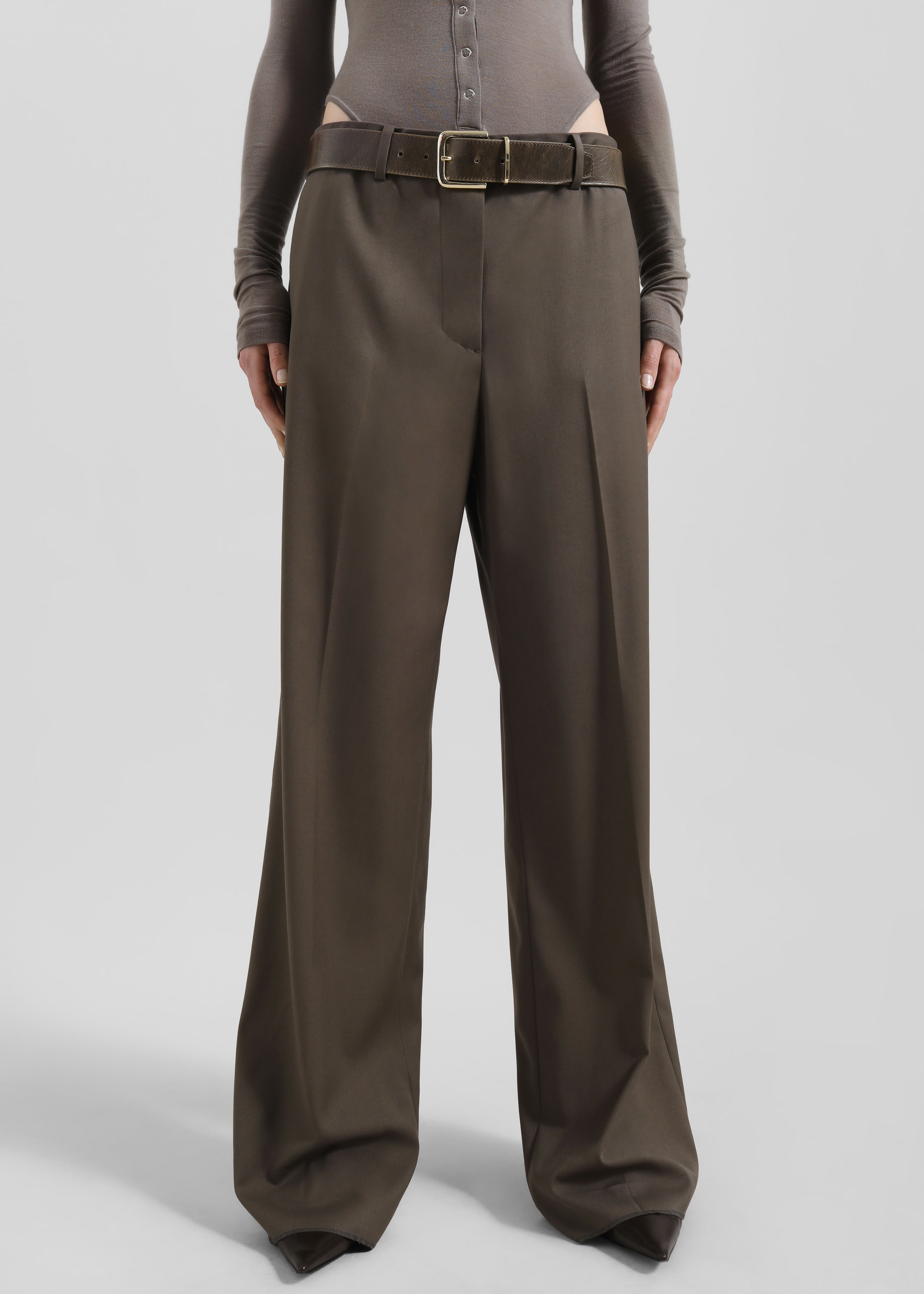 Pallen Wide Trousers - Brown