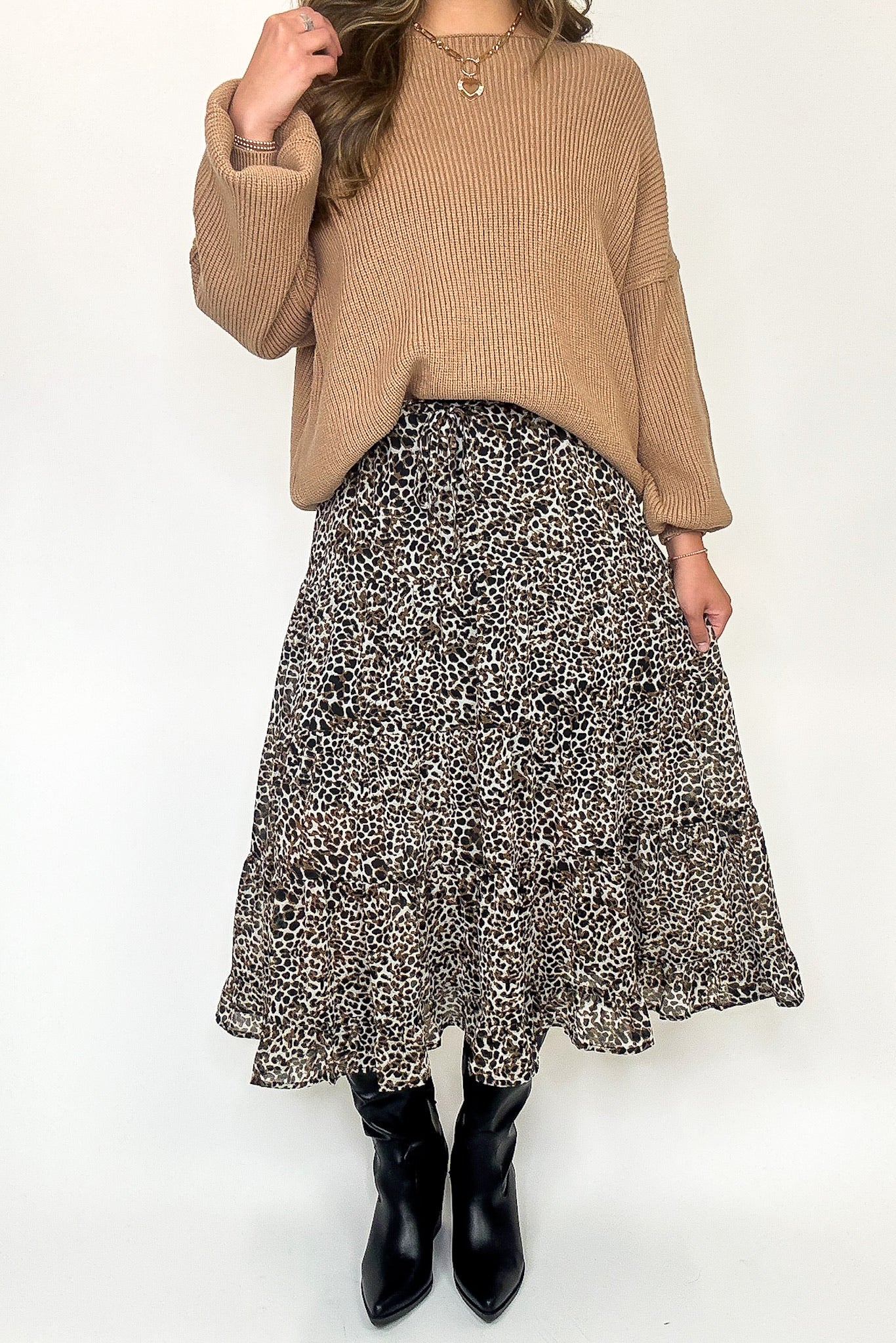 Untamed Tiers Animal Print Maxi Skirt